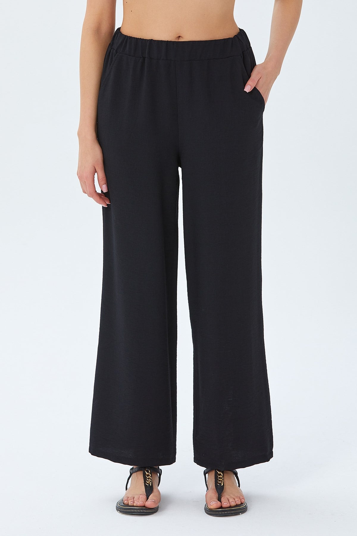 Beli Lastikli Bol Paça Pantolon 026-3501