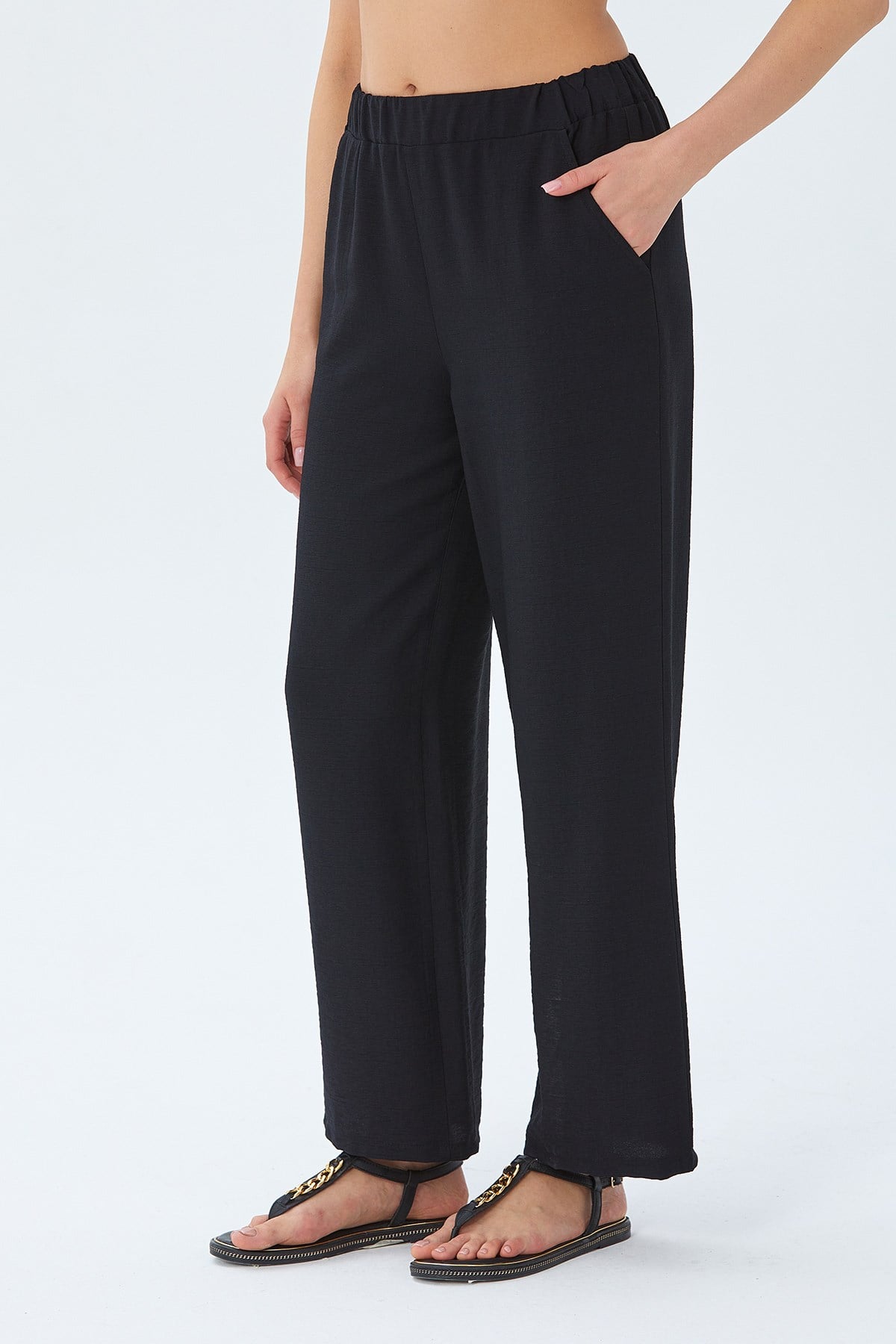 Beli Lastikli Bol Paça Pantolon 026-3501