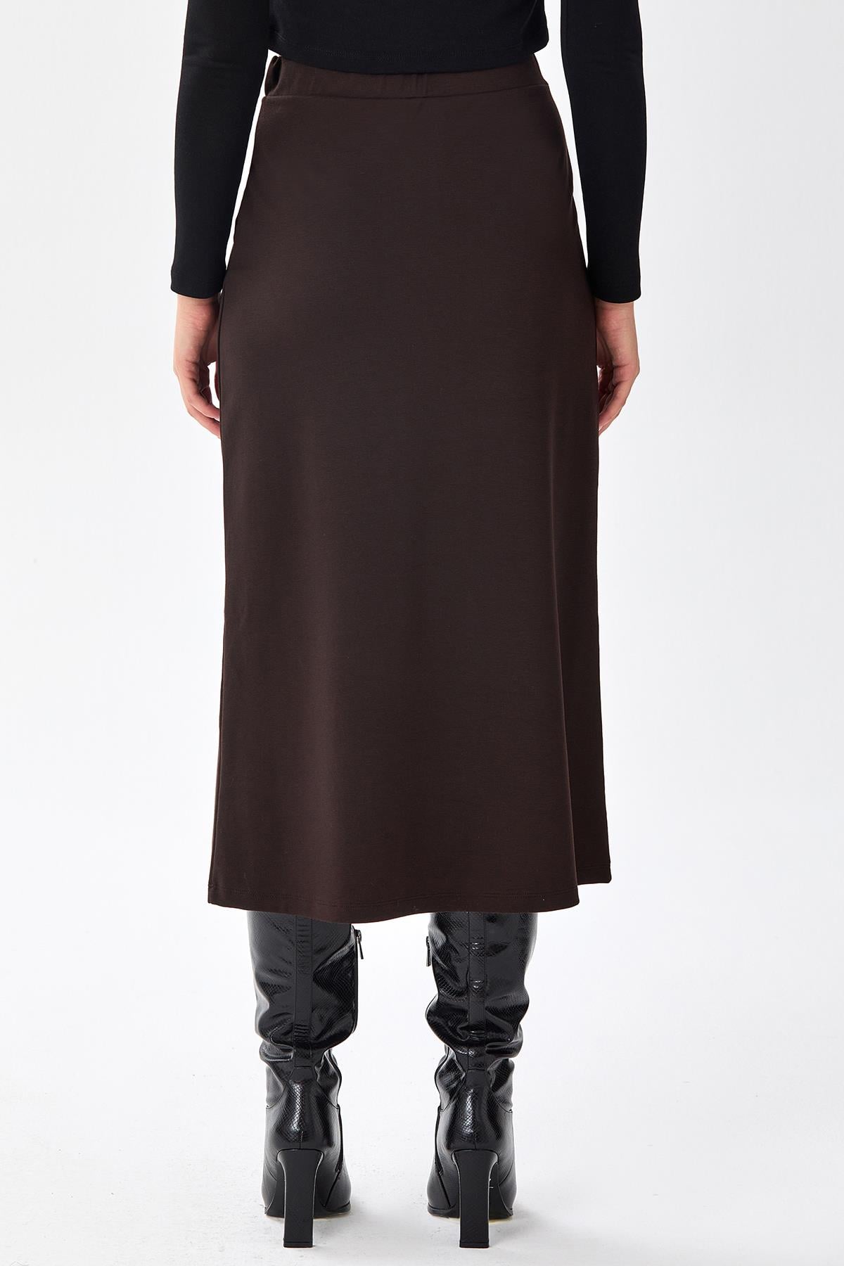 Beli Lastikli Cep Detaylı Etek 256-2012