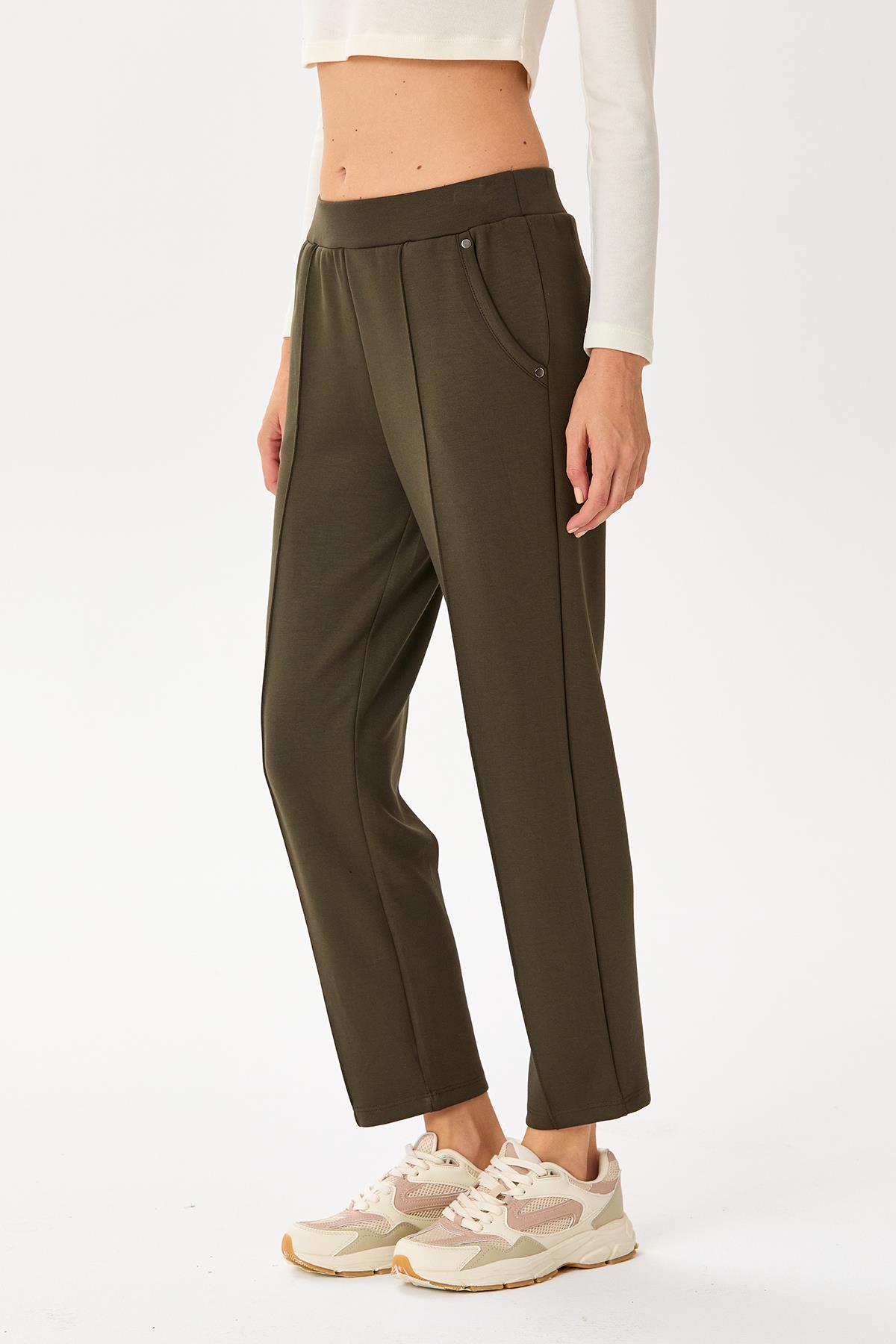 Beli Lastikli Cep Detaylı Pantolon 245-2105