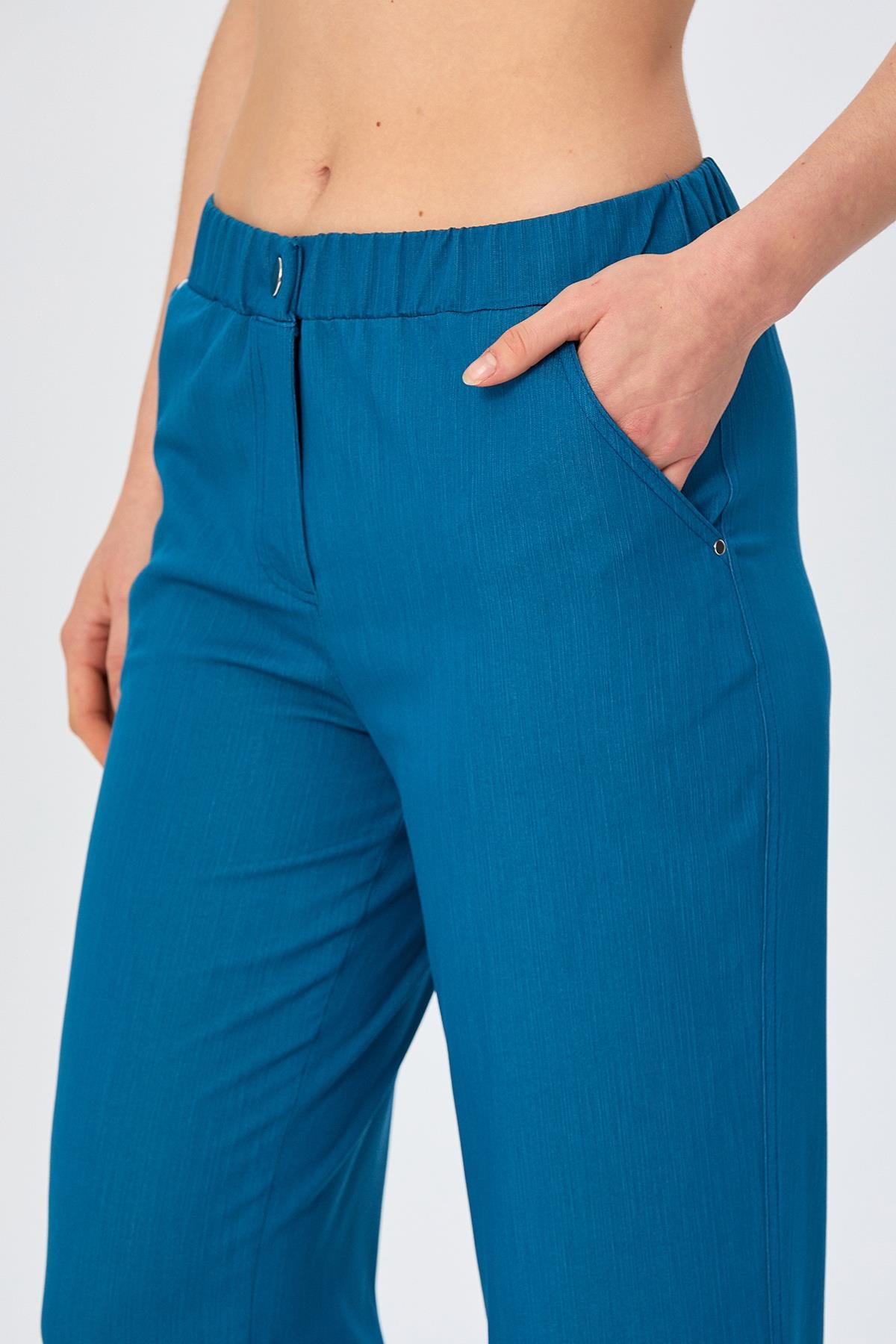 Beli Lastikli Cepli Bol Paça Pantolon 026-3518