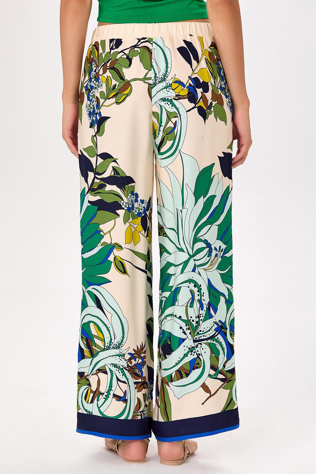 Beli Lastikli Cepli Desenli Pantolon 025-3513