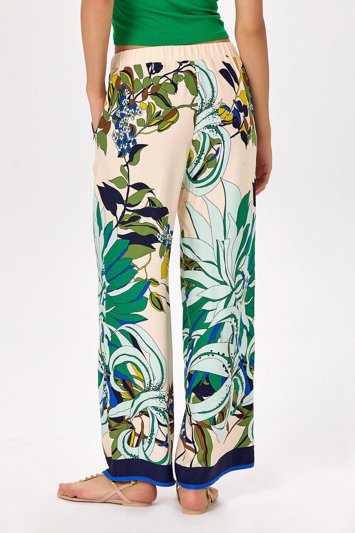 Beli Lastikli Cepli Desenli Pantolon 025-3513