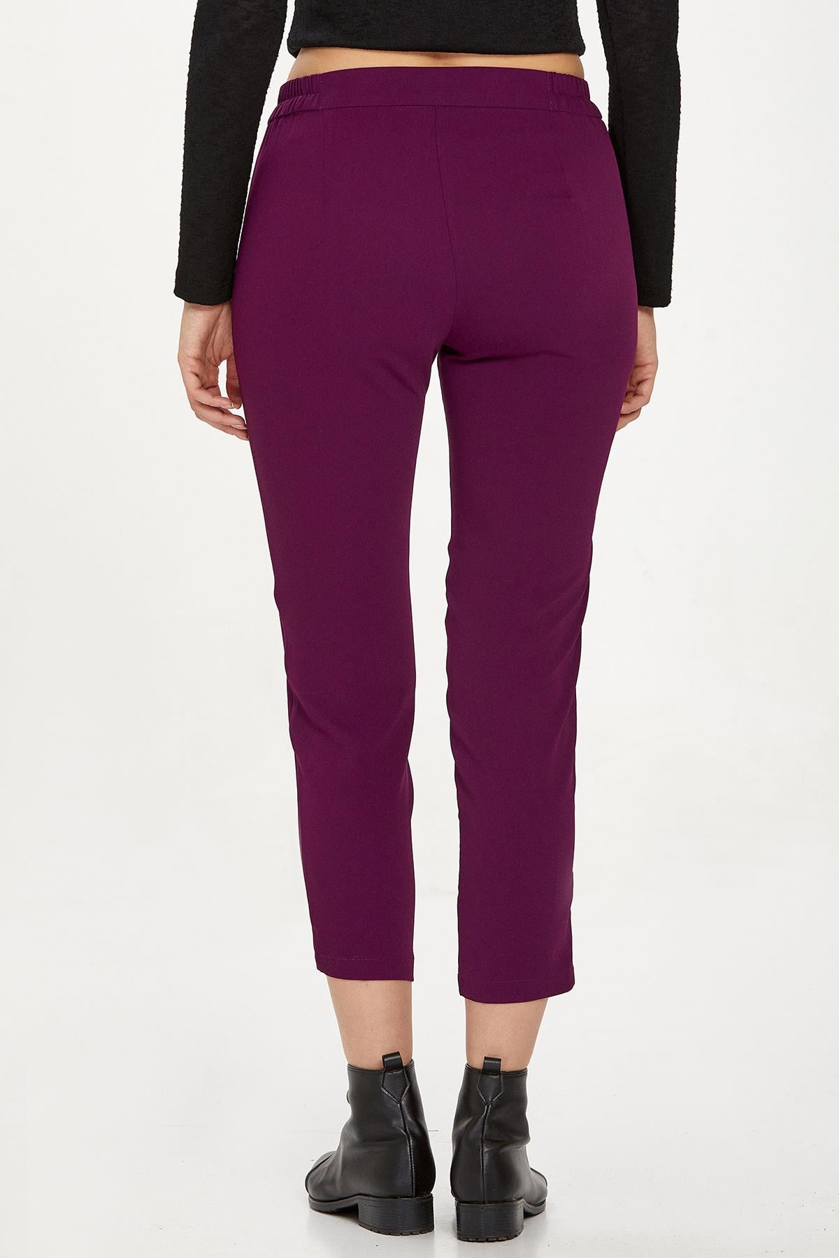 Beli Lastikli Düğmeli Pantolon 234-3502
