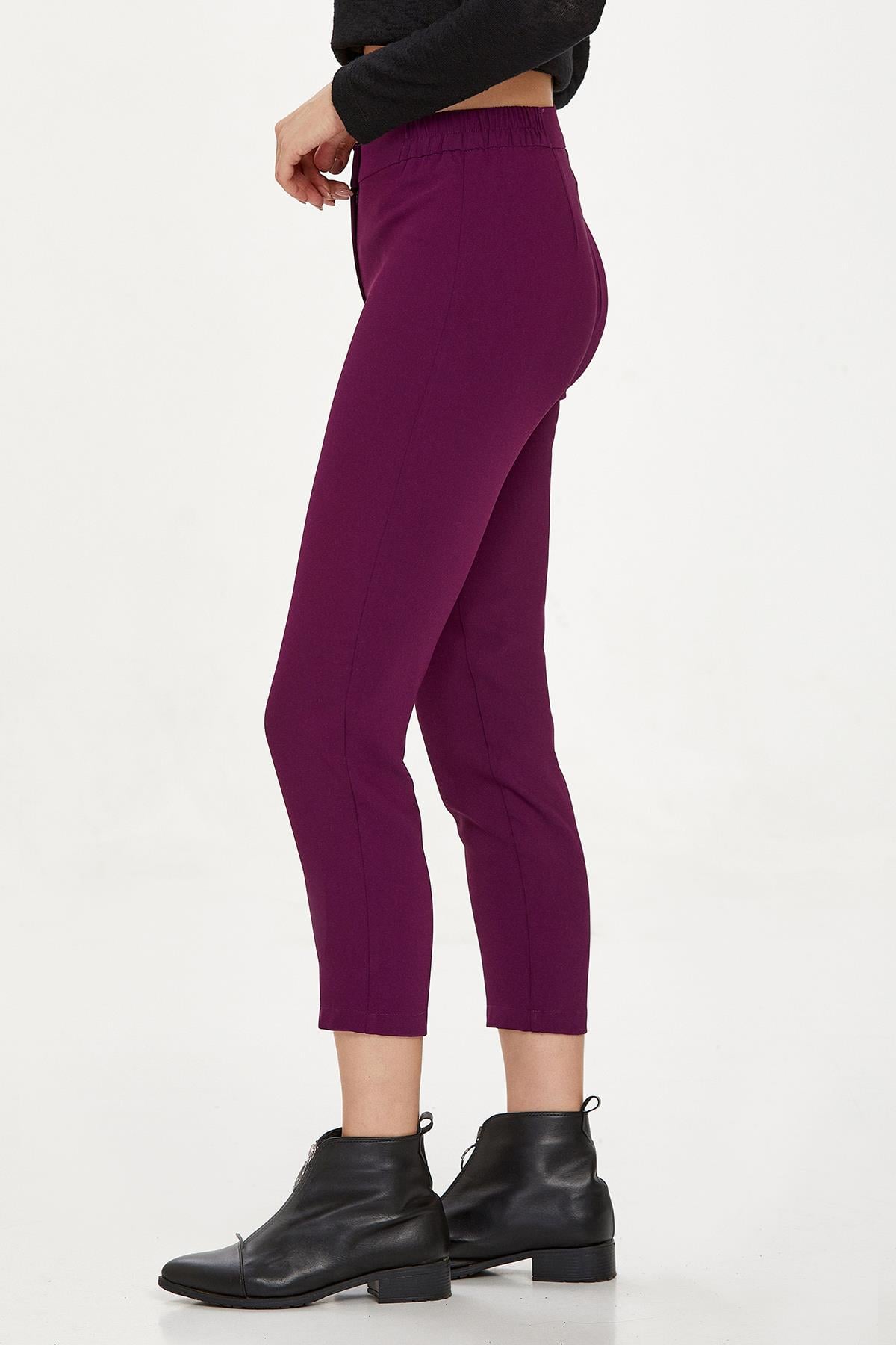 Beli Lastikli Düğmeli Pantolon 234-3502