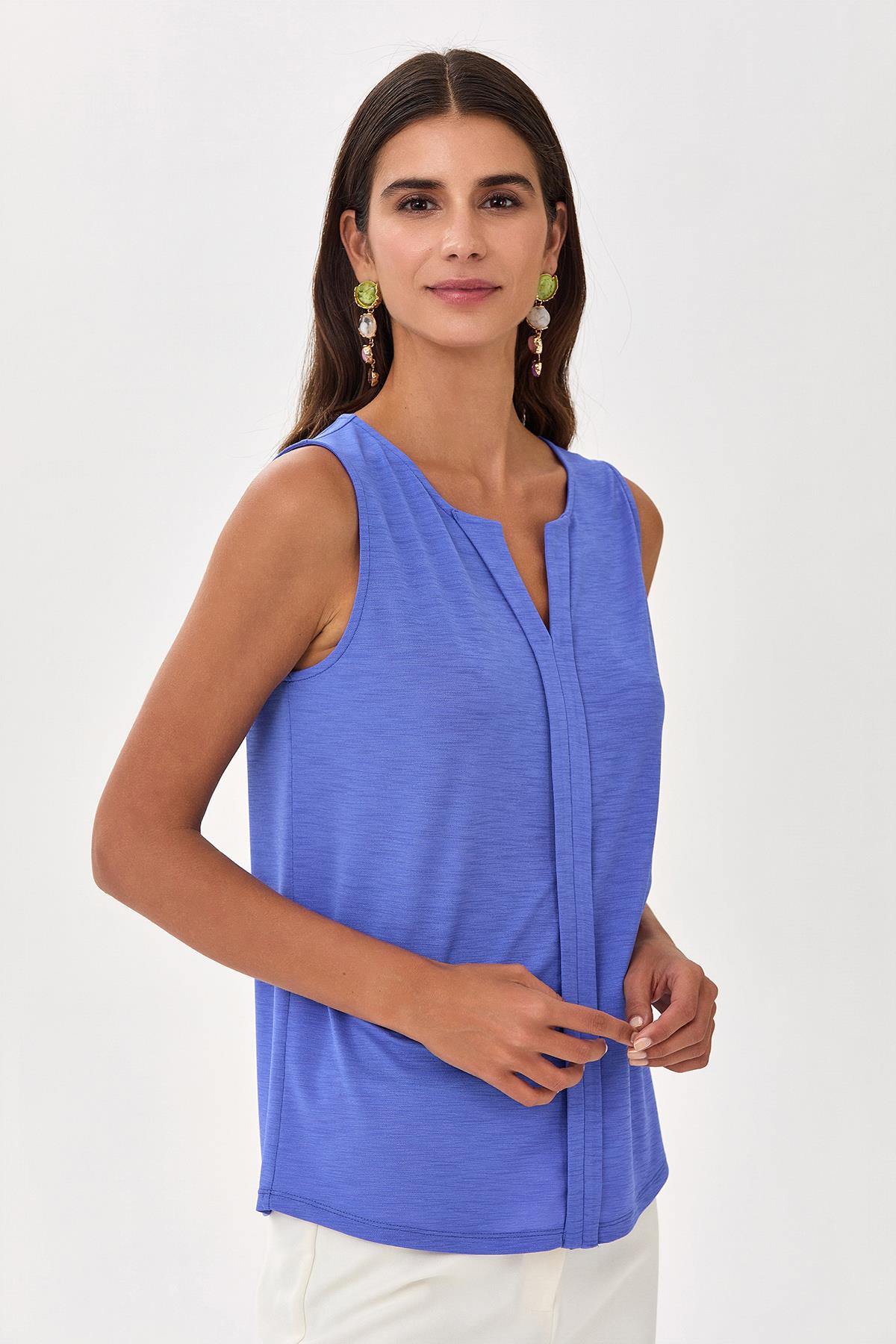 Önü Patlı Kolsuz Bluz 025-1021