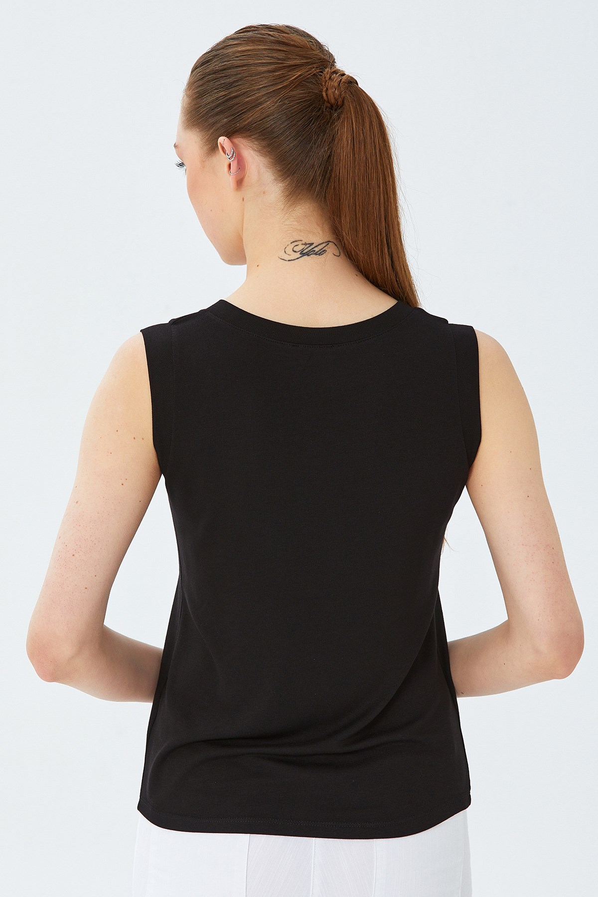 V Yaka Mini Kollu Bluz 026-1002
