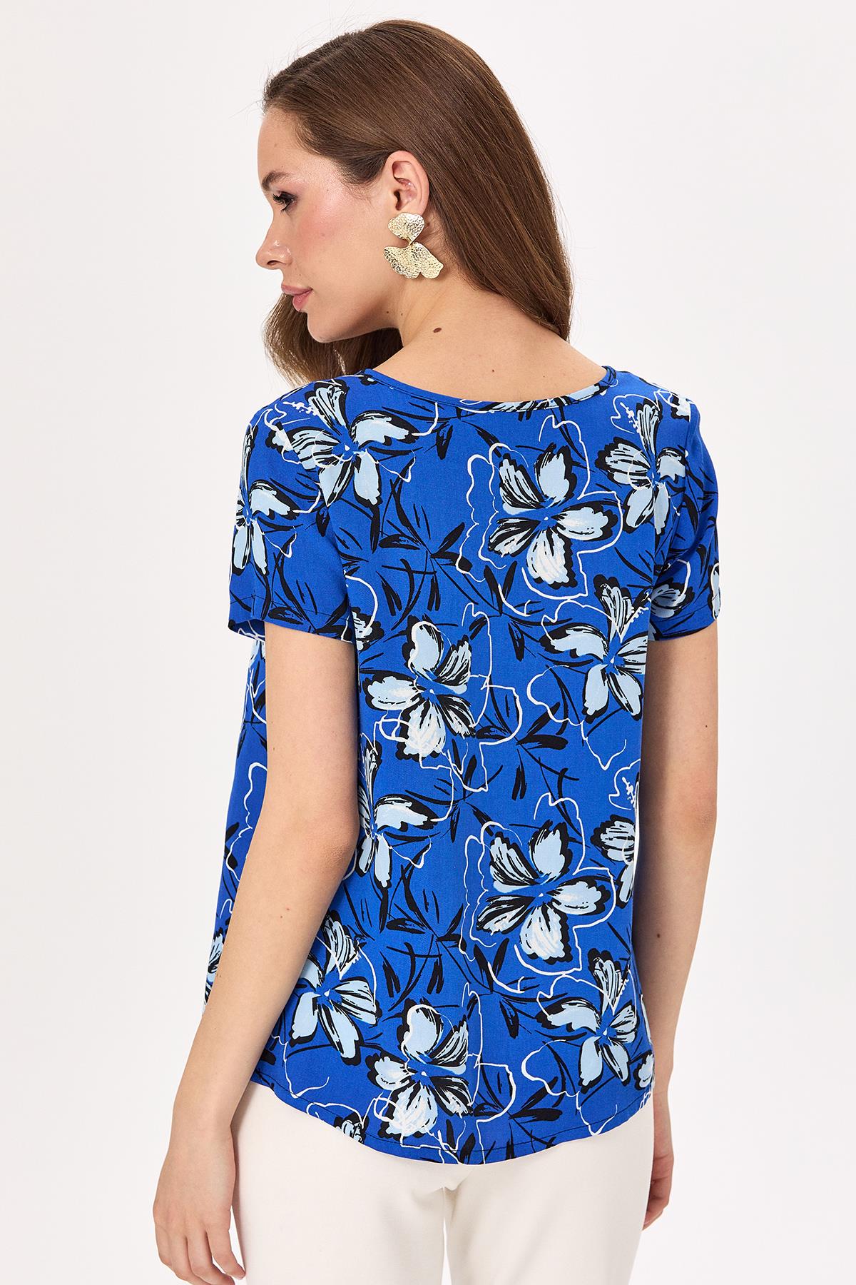 Yakası Patlı Uzun Kol Bluz 025-3018