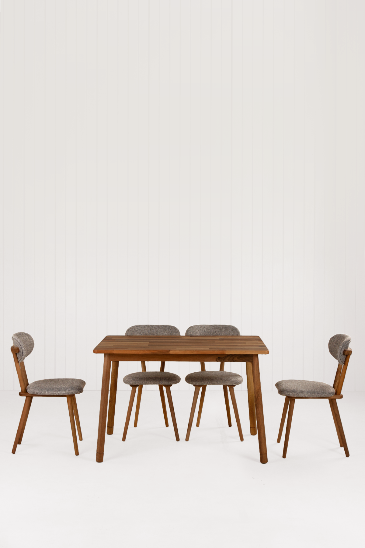 4 Kişilik Alaçatı Masif Ceviz Masa, Limbo Sandalye, Yemek Masası Takımı 115x80 cm