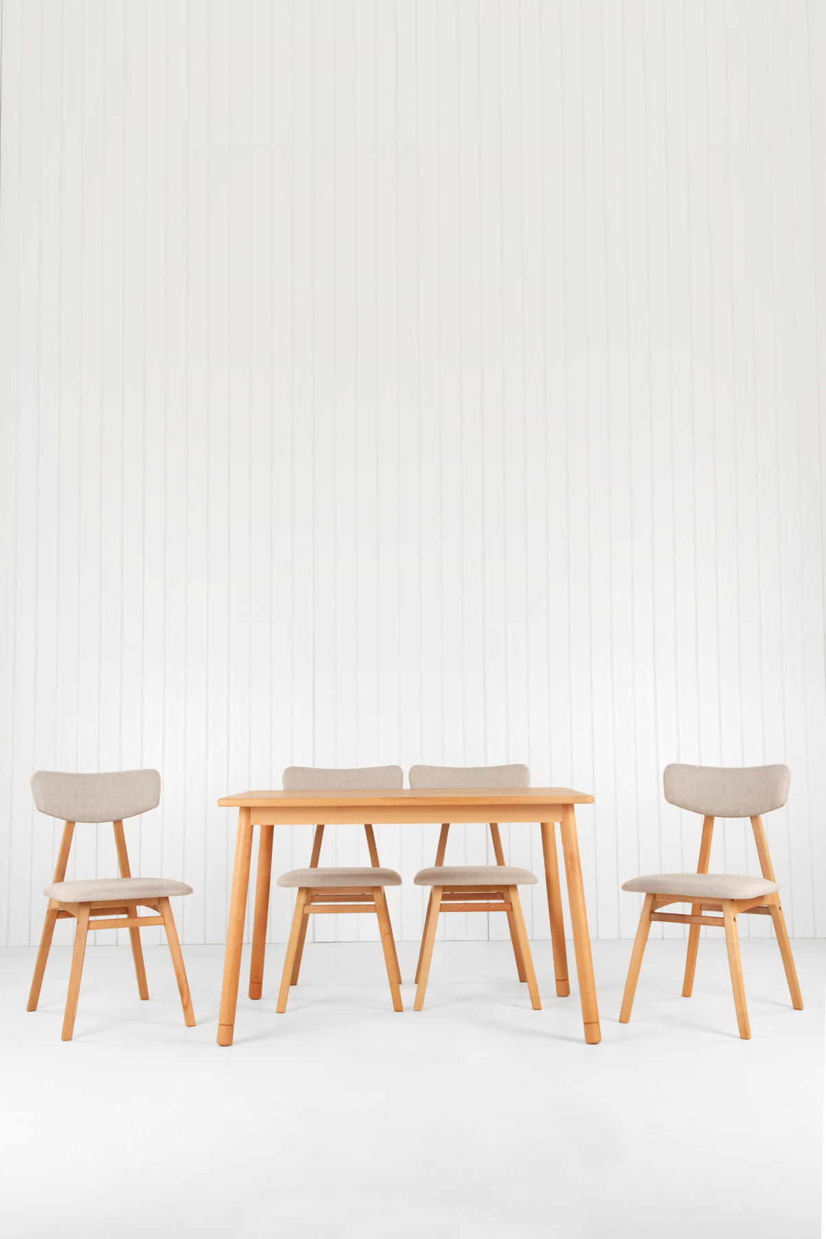 4 Kişilik Alaçatı Masif Kayın Masa, Uni Sandalye, Yemek Masası Takımı 115x80 cm