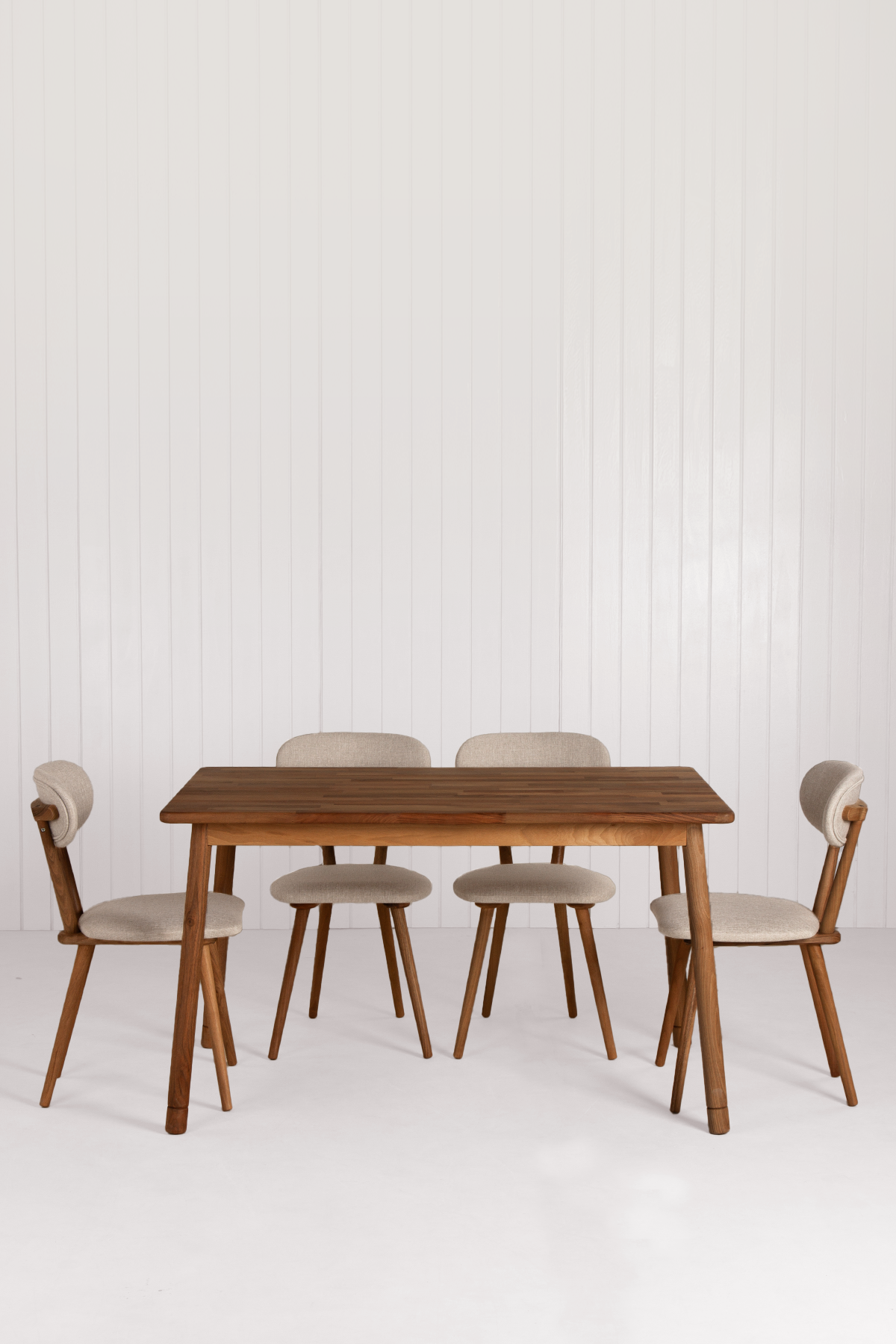6 Kişilik Alaçatı Masif Ceviz Masa, Limbo Sandalye Yemek Masası Takımı 130x80 cm