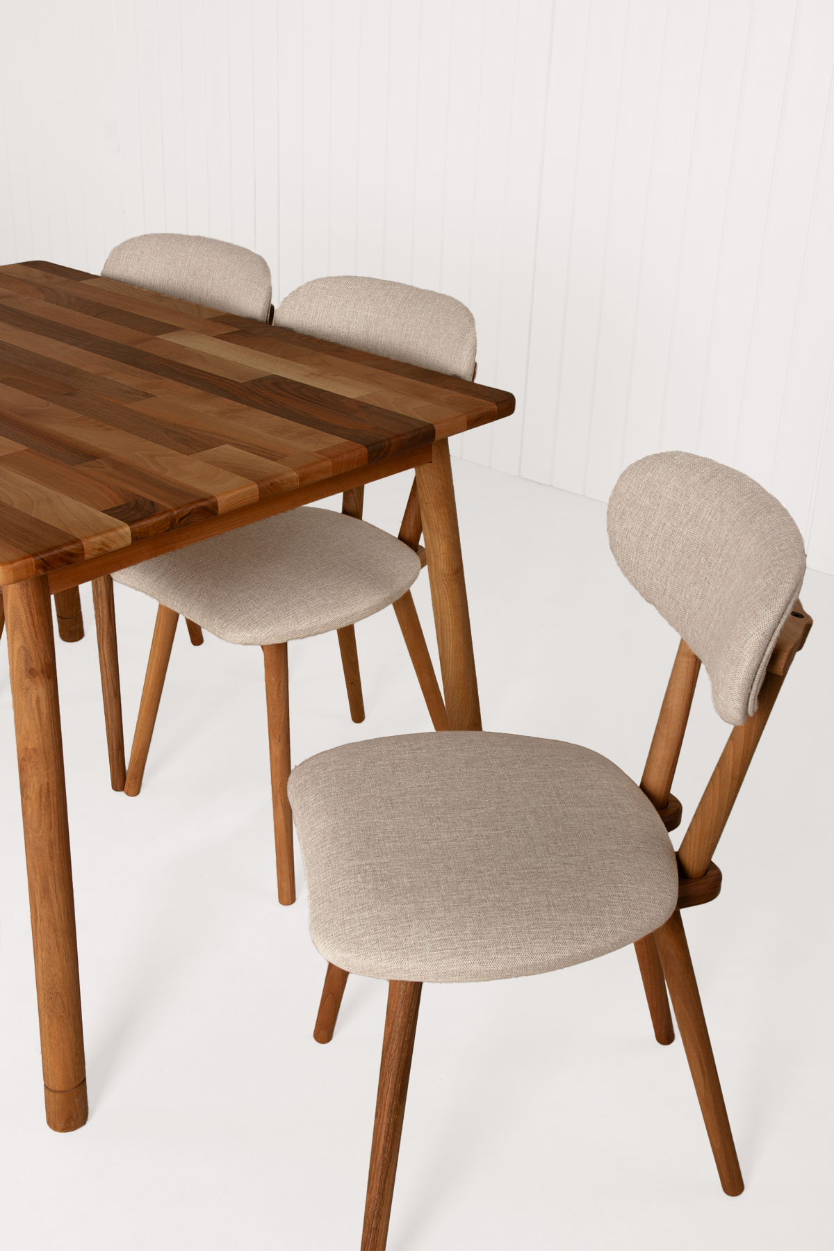 6 Kişilik Alaçatı Masif Ceviz Masa, Limbo Sandalye Yemek Masası Takımı 130x80 cm