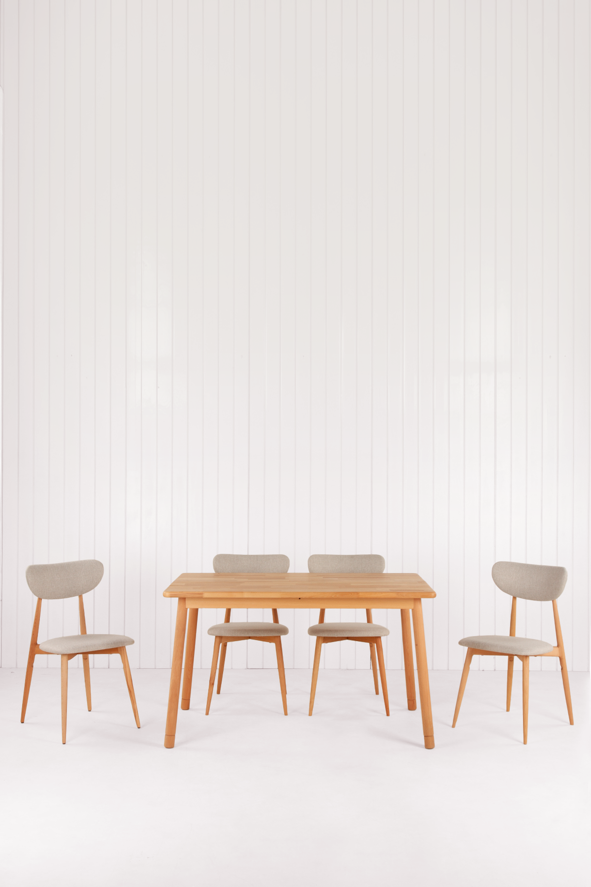 6 Kişilik Alaçatı Masif Kayın Masa, Elegance Sandalye Yemek Masası Takımı 130x80 cm