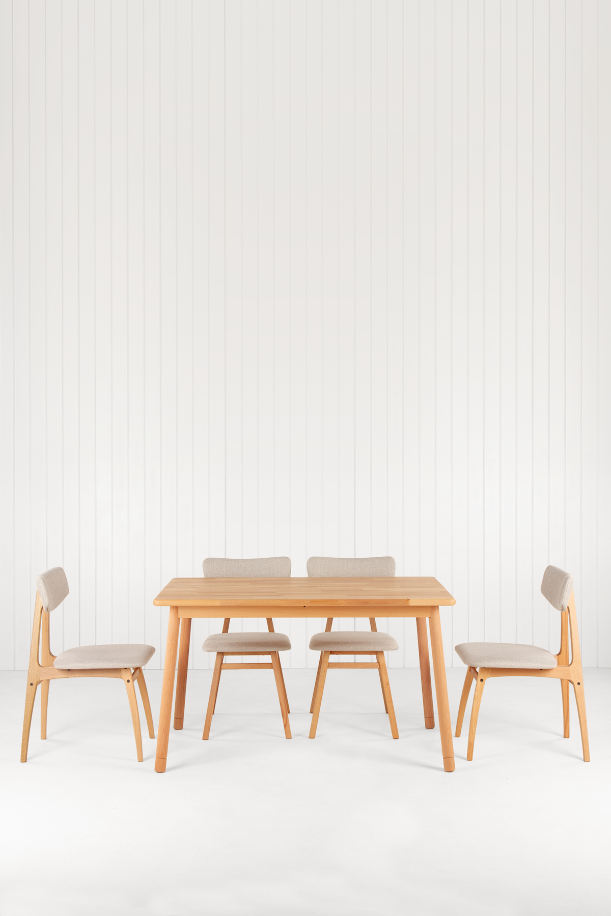 6 Kişilik Alaçatı Masif Kayın Masa, Uni Sandalye Yemek Masası Takımı 130x80 cm
