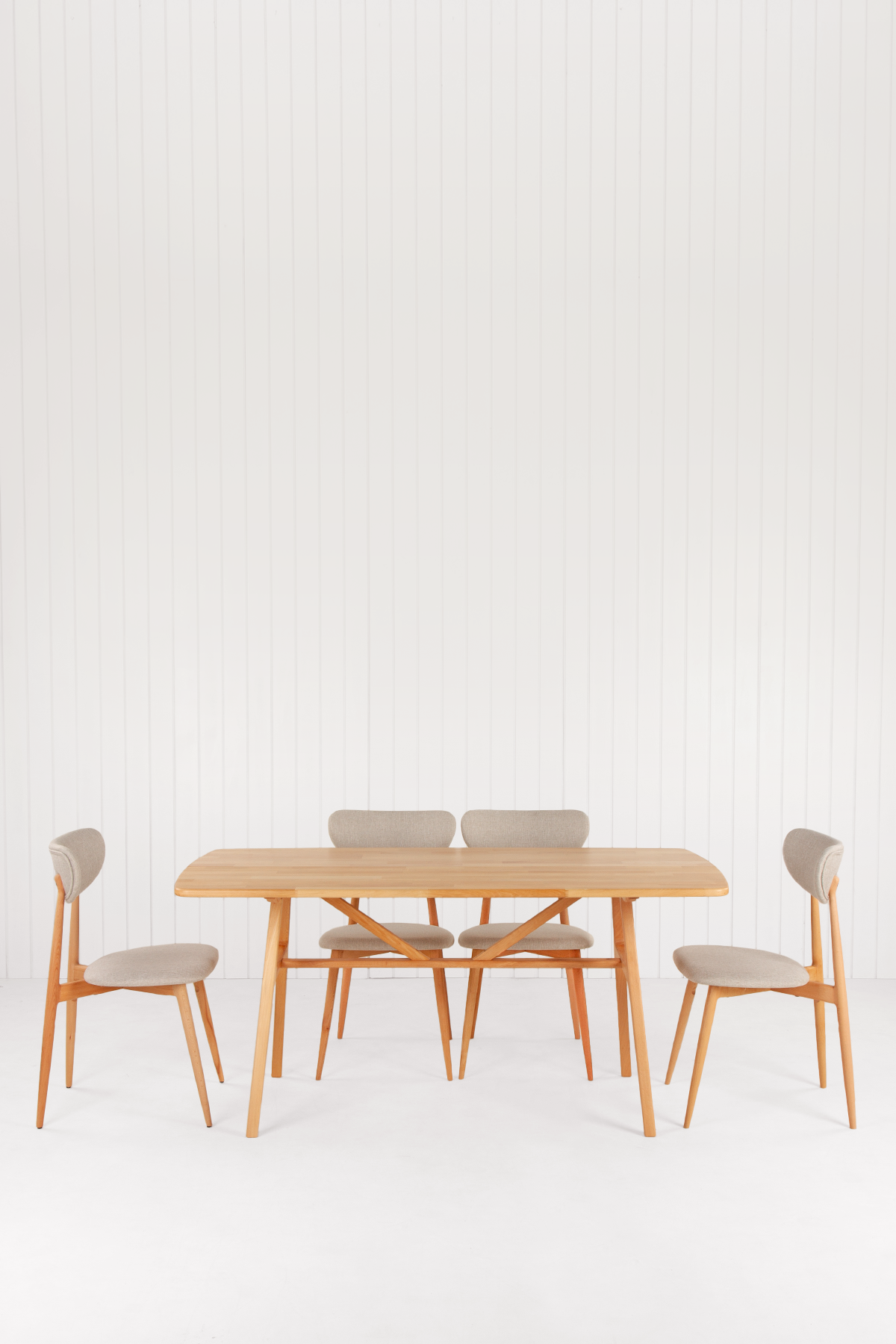 6 Kişilik Slim Masif Kayın Masa, Elegance Sandalye Yemek Masası Takımı 160x80 cm