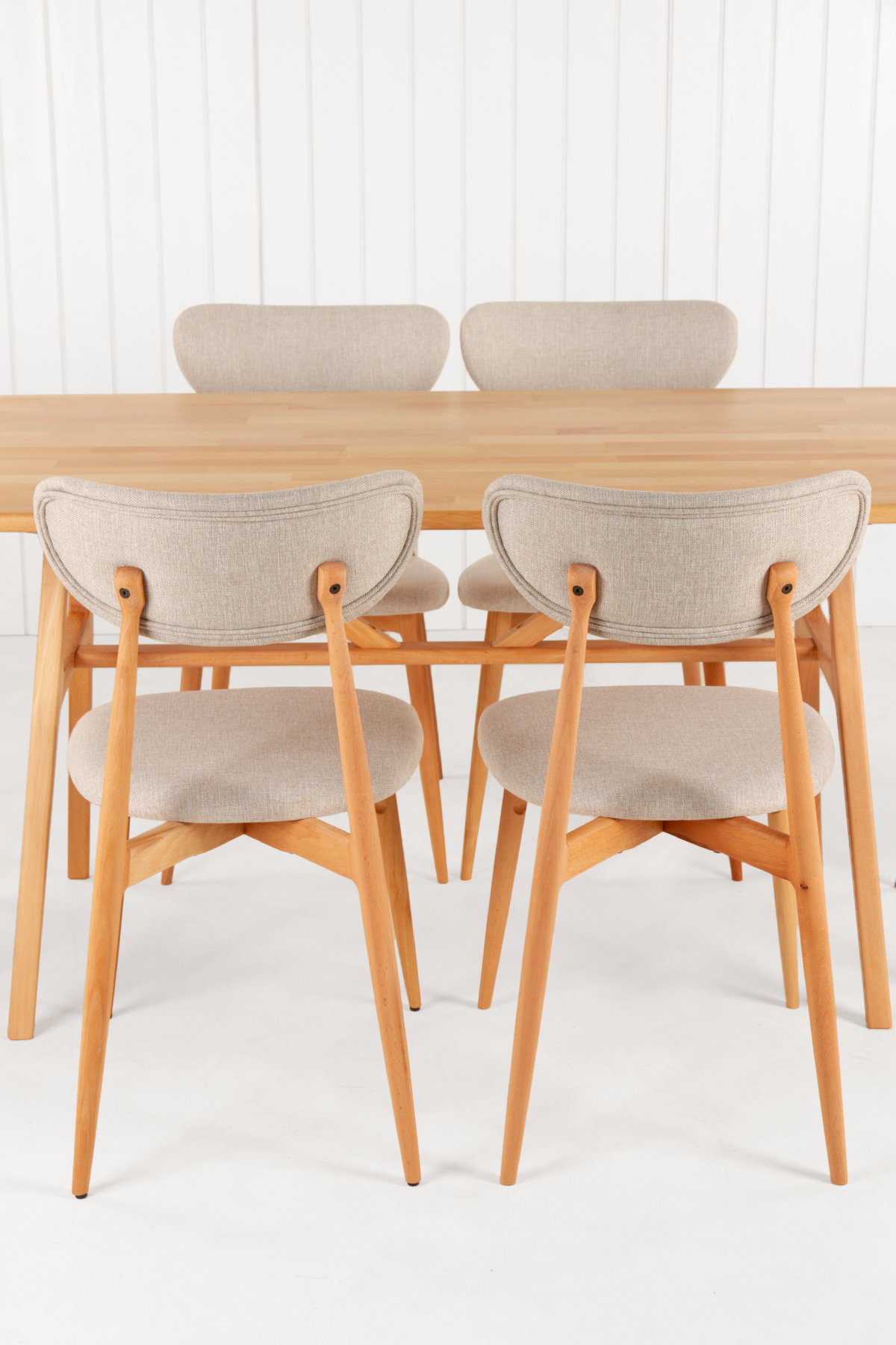 6 Kişilik Slim Masif Kayın Masa, Elegance Sandalye Yemek Masası Takımı 160x80 cm