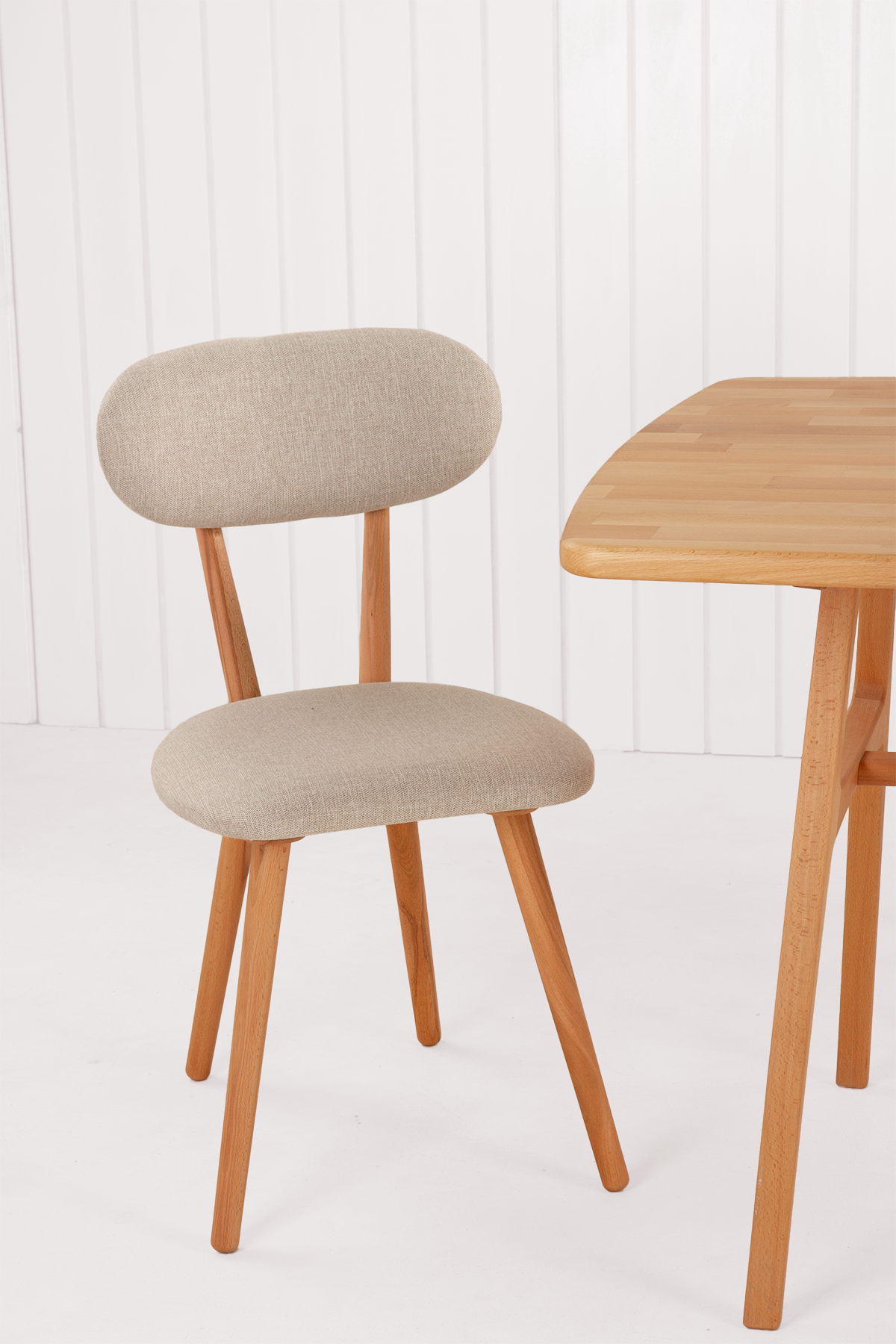 6 Kişilik Slim Masif Kayın Masa, Limbo Sandalye ve Alaçatı Bench, Yemek Masası Takımı 150x80 cm
