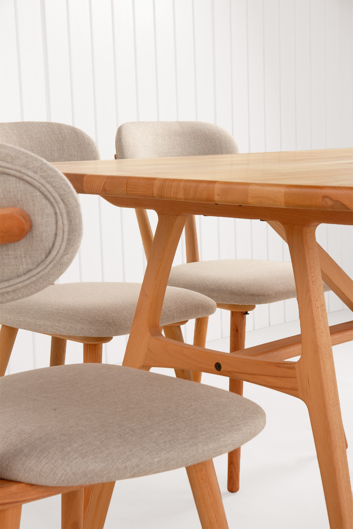 6 Kişilik Slim Masif Kayın Masa, Limbo Sandalye Yemek Masası Takımı 150x80 cm