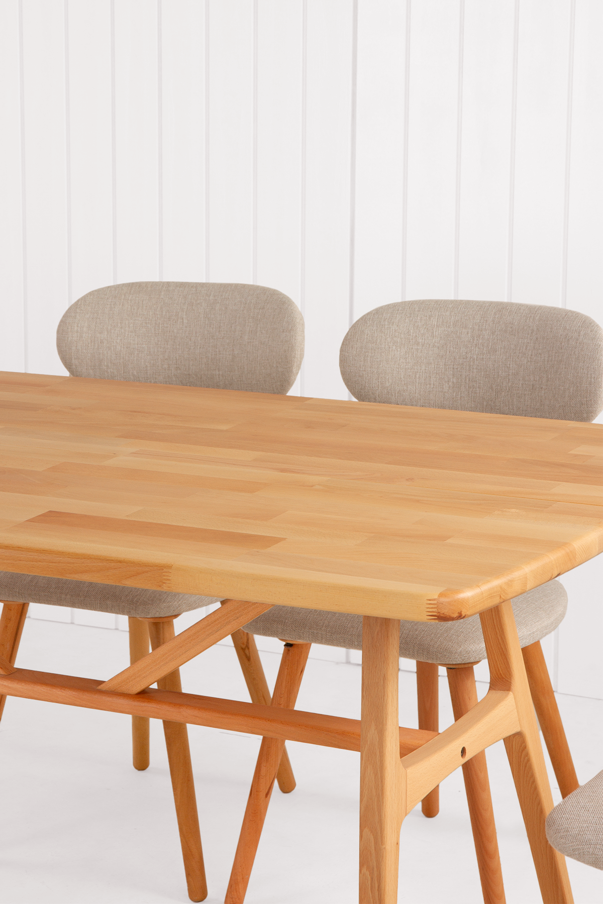 6 Kişilik Slim Masif Kayın Masa, Limbo Sandalye Yemek Masası Takımı 150x80 cm