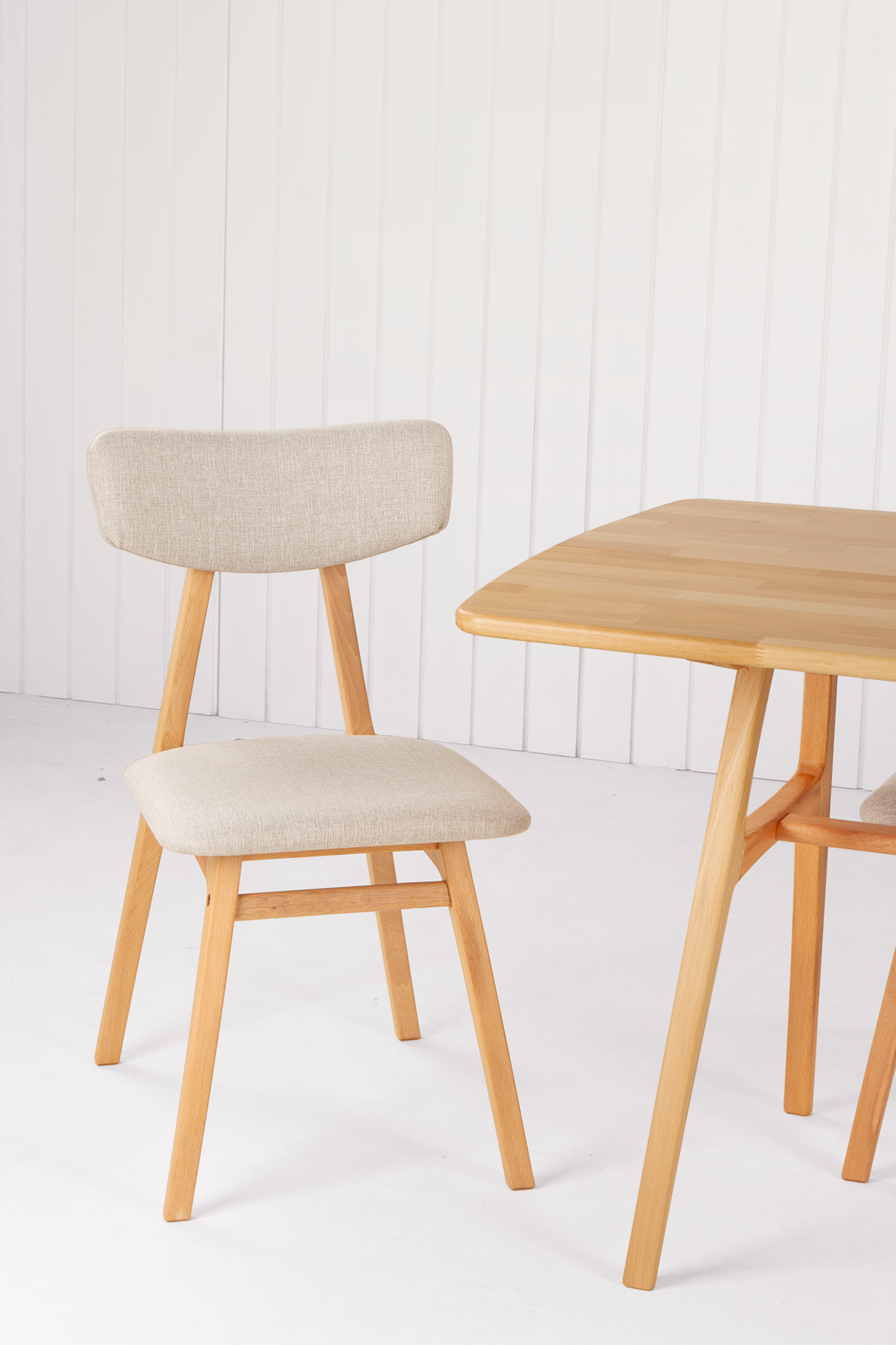 6 Kişilik Slim Masif Kayın Masa, Uni Sandalye Yemek Masası Takımı 160x80 cm