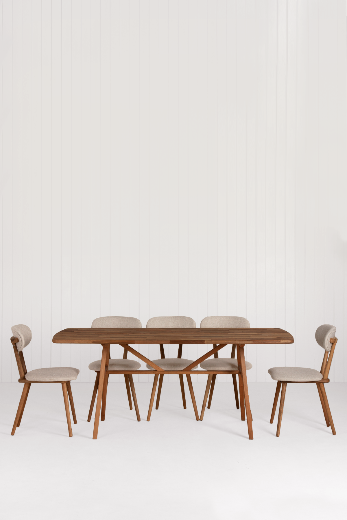 8 Kişilik Slim Masif Ceviz Masa, Limbo Sandalye Yemek Masası Takımı 180x80 cm