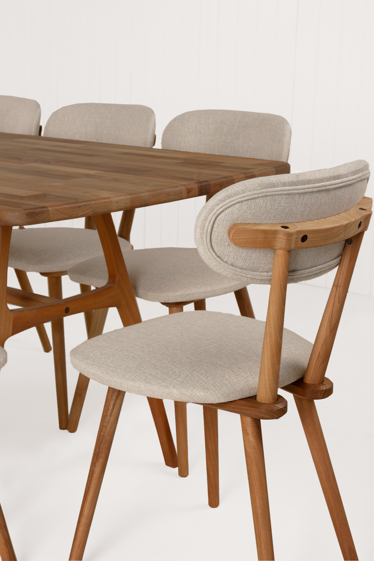 8 Kişilik Slim Masif Ceviz Masa, Limbo Sandalye Yemek Masası Takımı 180x80 cm