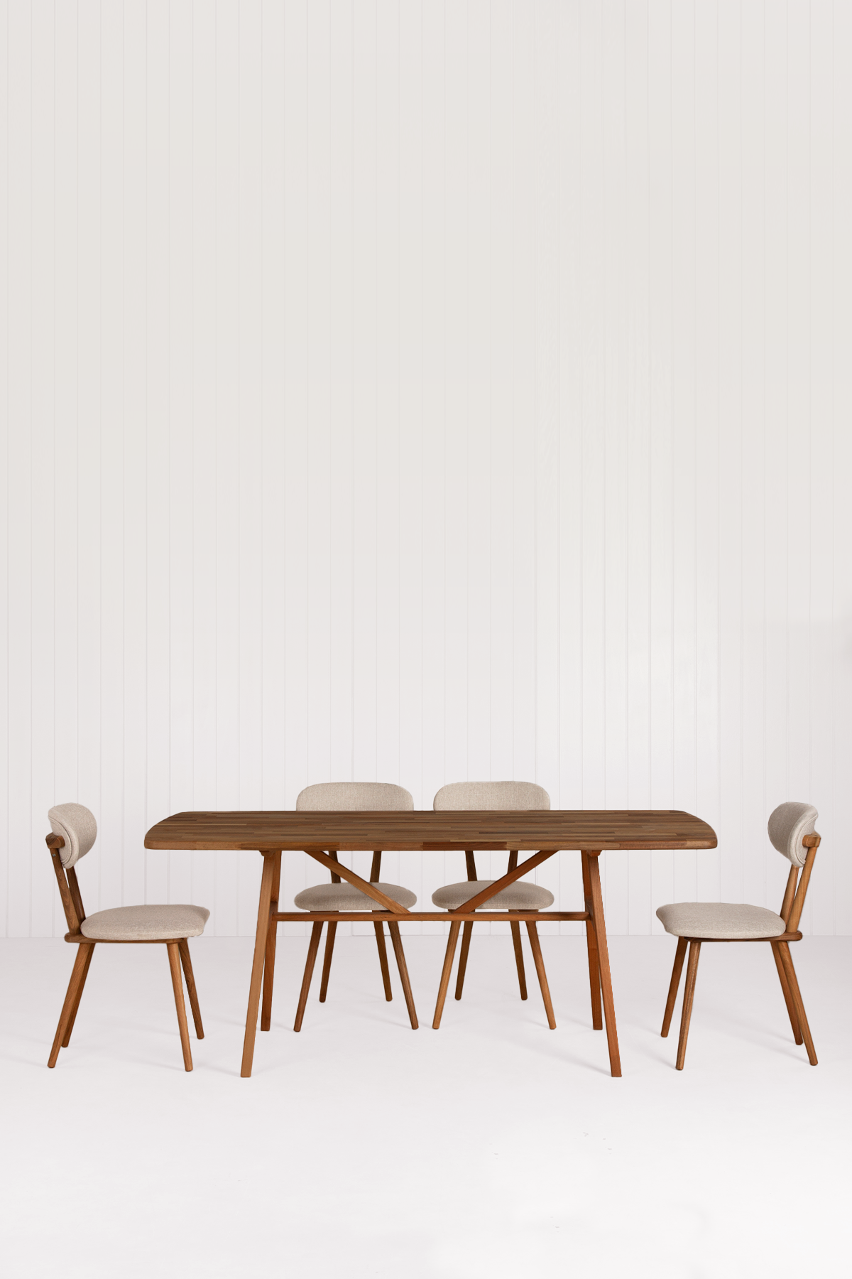 8 Kişilik Slim Masif Ceviz Masa, Limbo Sandalye Yemek Masası Takımı 180x80 cm