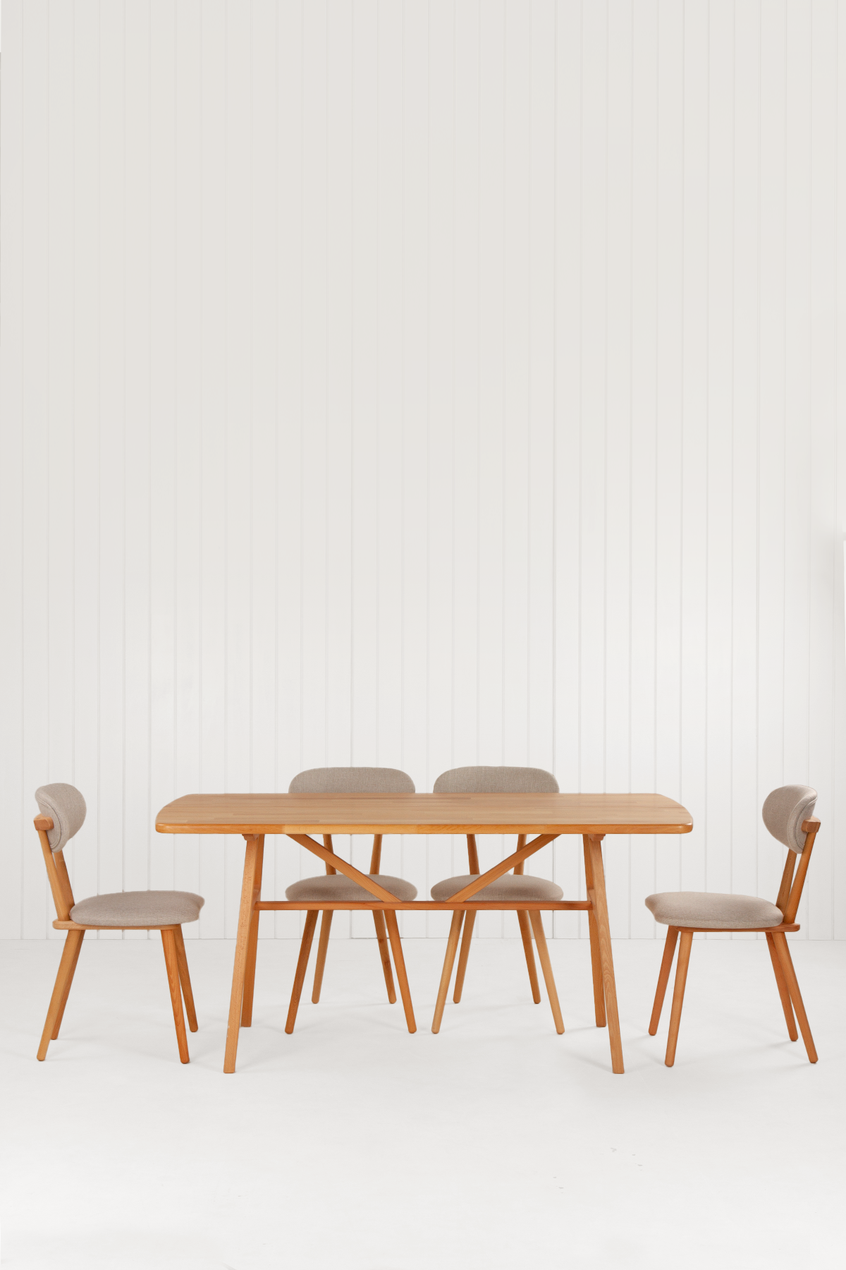 8 Kişilik Slim Masif Kayın Masa, Limbo Sandalye Yemek Masası Takımı 180x80 cm