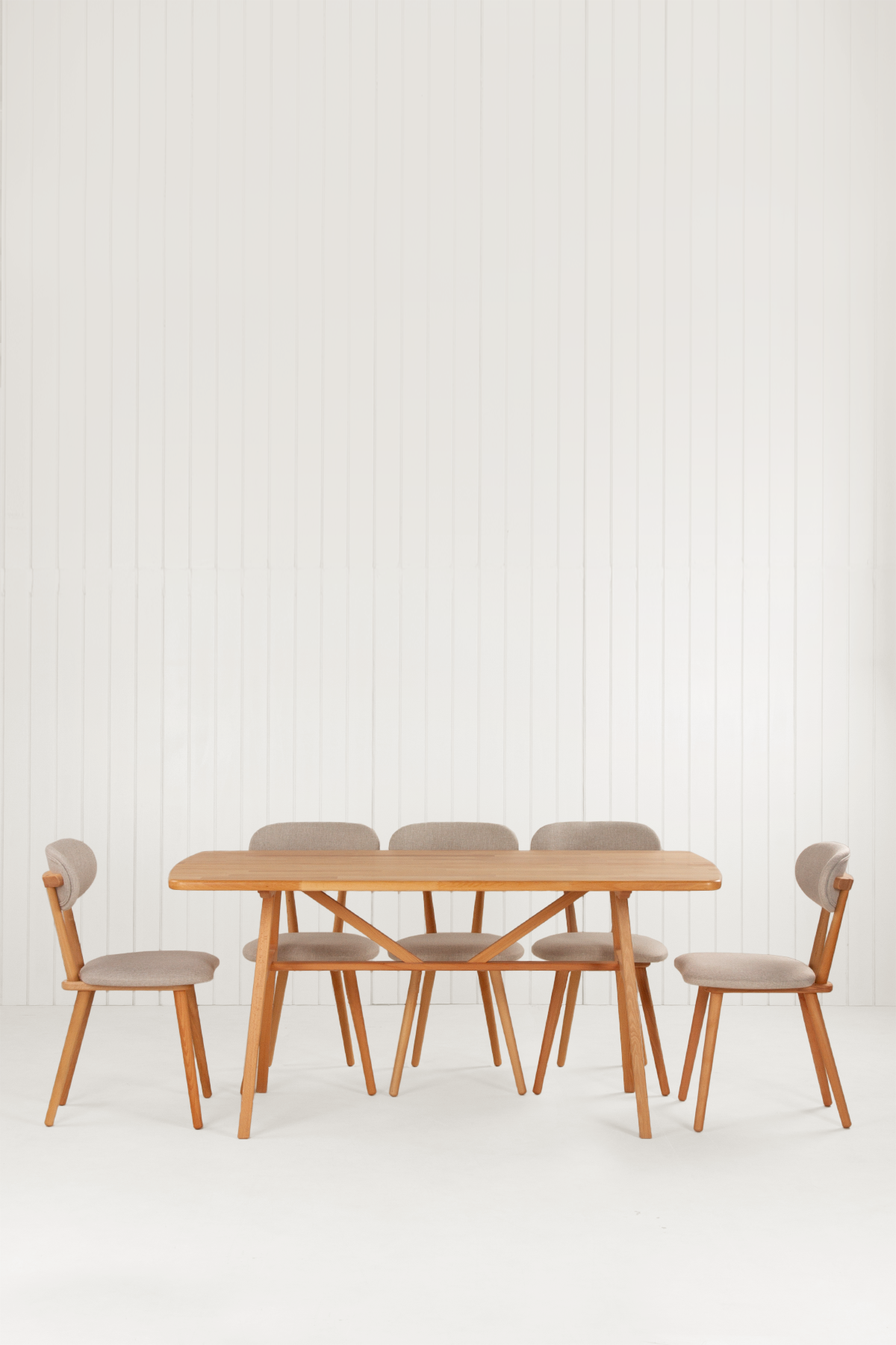 8 Kişilik Slim Masif Kayın Masa, Limbo Sandalye Yemek Masası Takımı 180x80 cm