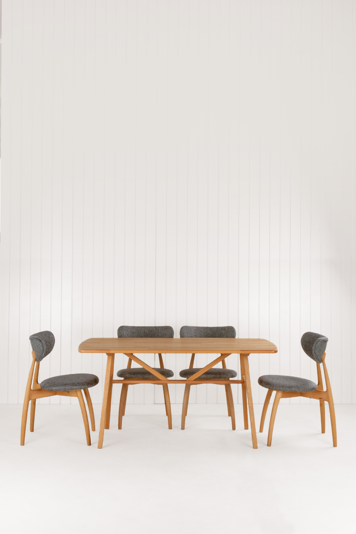 Slim Masif Ceviz Ahşap Masa Takımı, 6 Adet Hug Ceviz Masif Ahşap Sandalye - 160x80 cm 