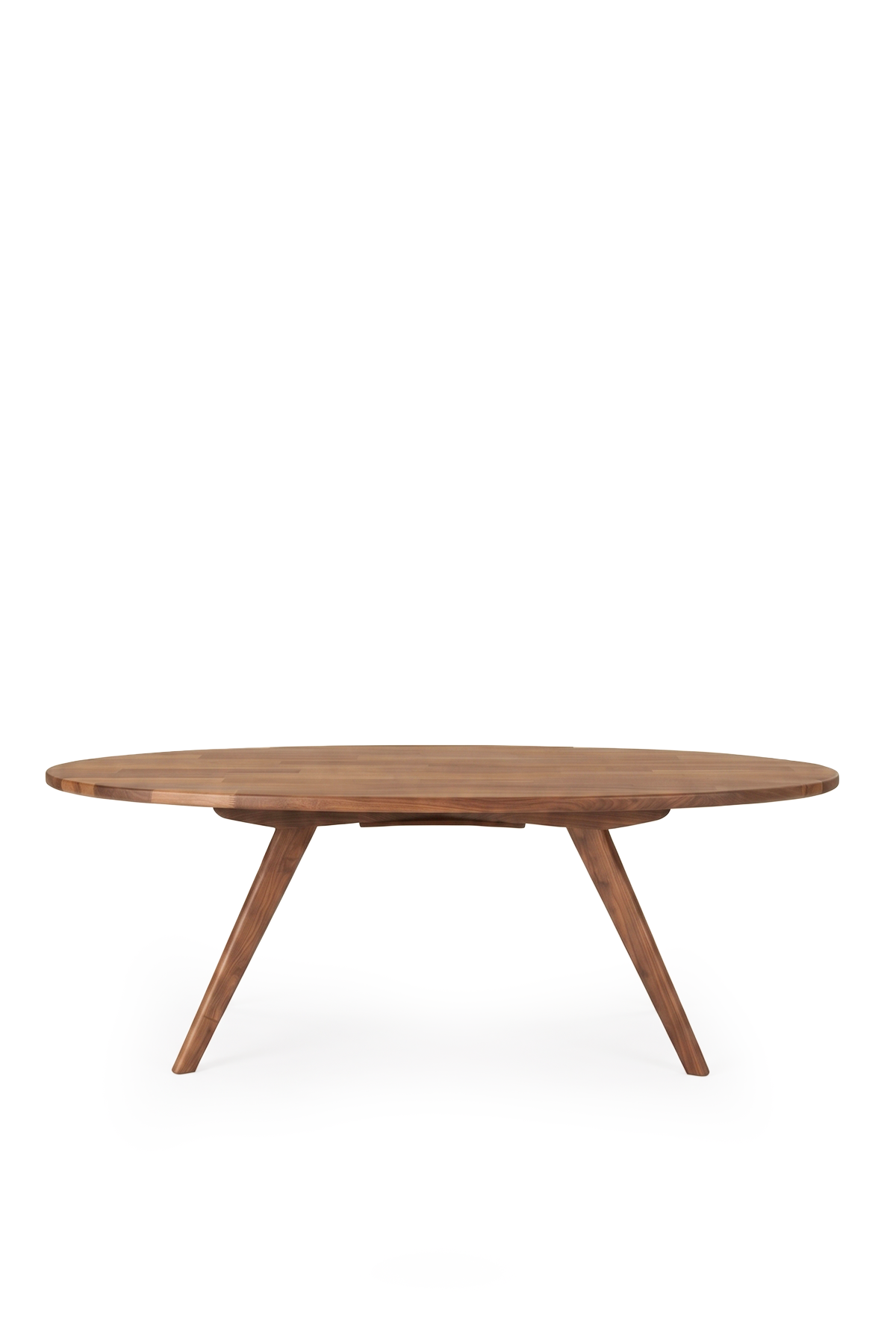 Oval Formlu Retro Masif Ceviz Surf Sehpa