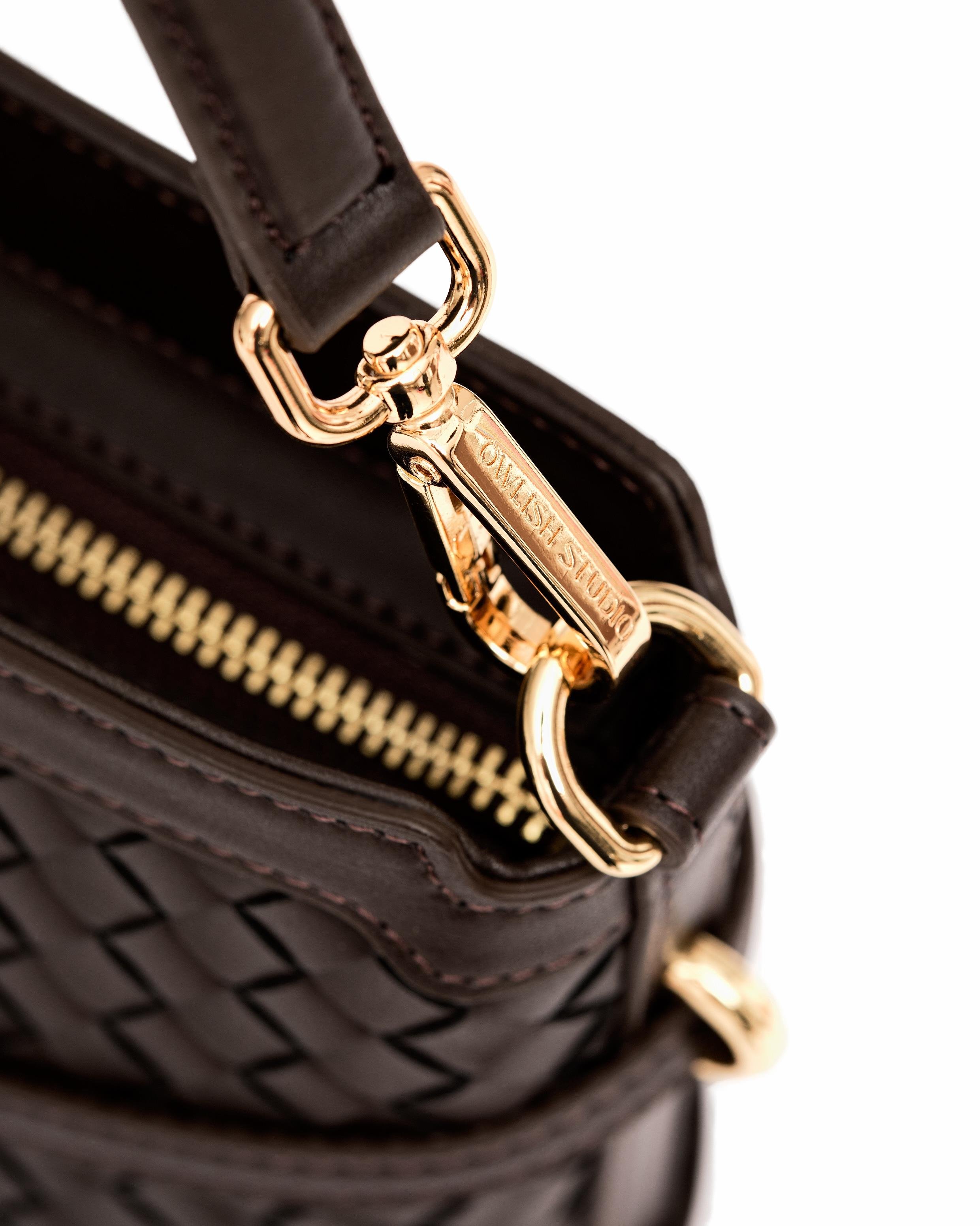 Glacier Woven Bucket Bag - Espresso