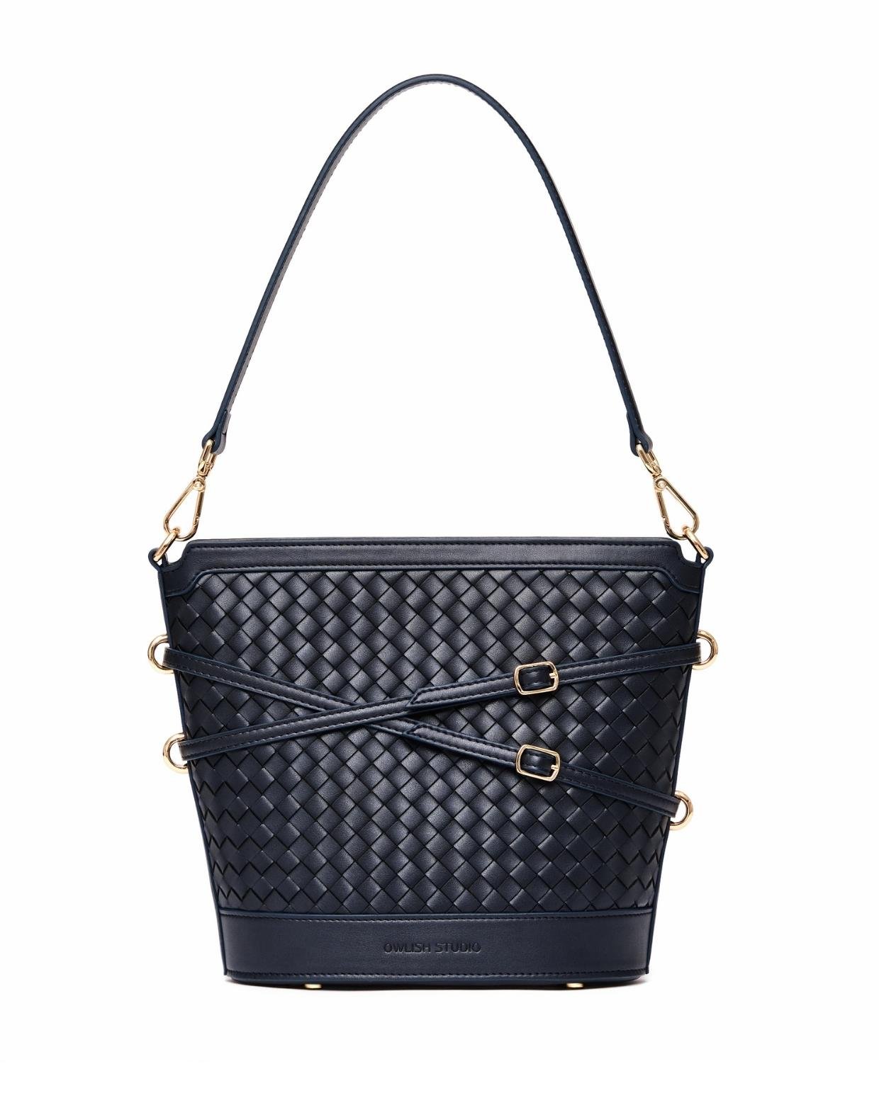 Glacier Woven Bucket Bag - Deep Navy