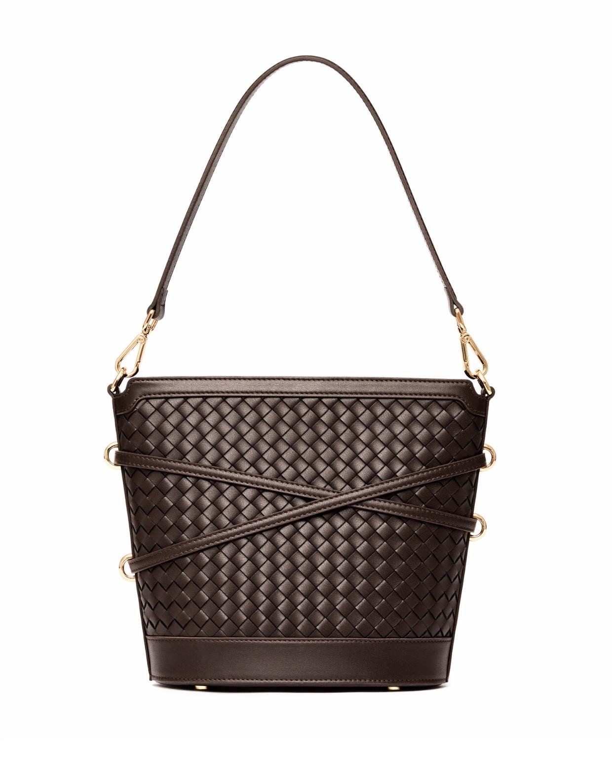 Glacier Woven Bucket Bag - Espresso