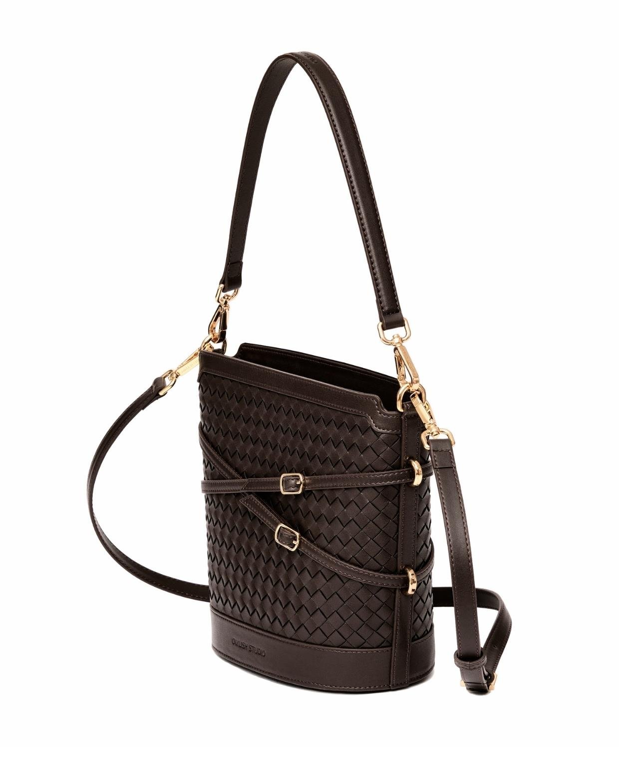 Glacier Woven Bucket Bag - Espresso