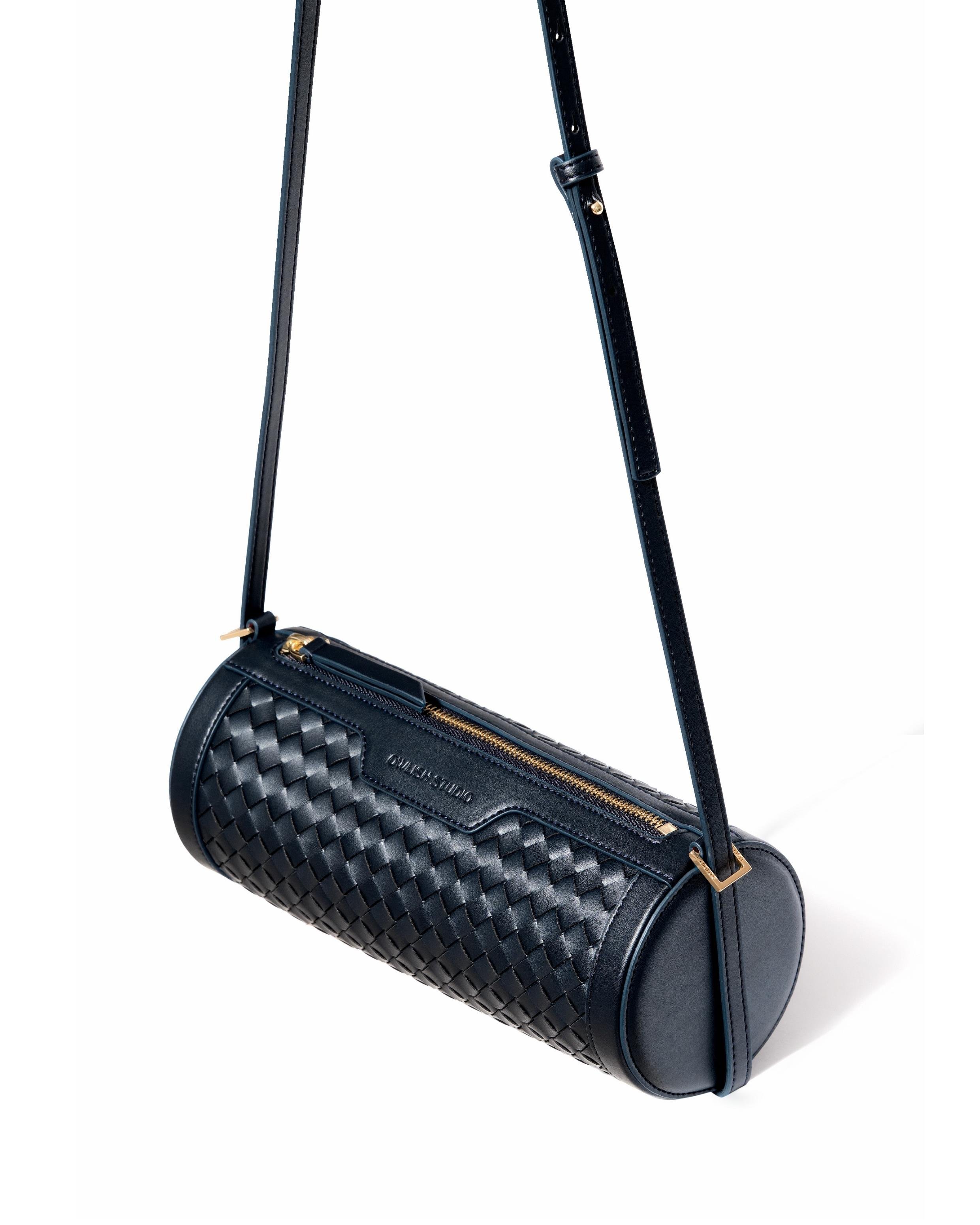 Reef Woven Cylinder Bag - Deep Navy