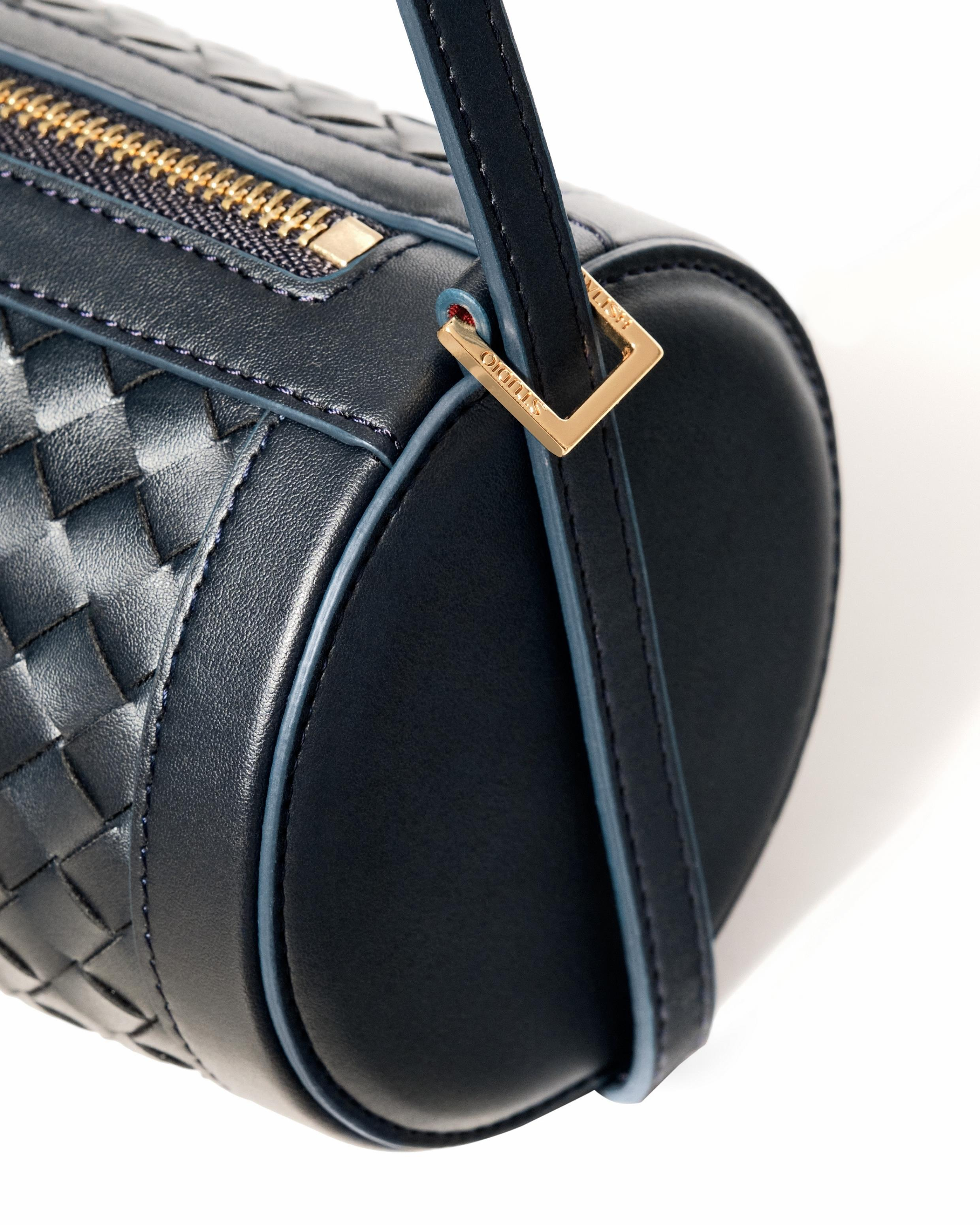 Reef Woven Cylinder Bag - Deep Navy