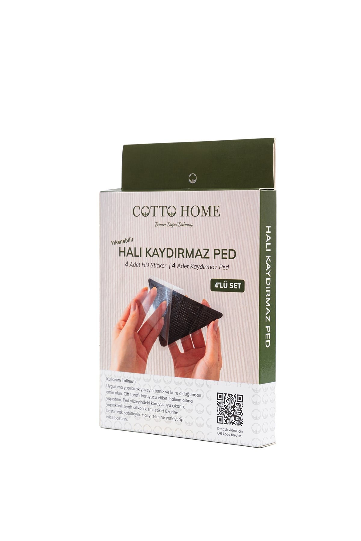 Halı Kaydırmaz Ped Kayma Önleyici Tutucu Bant Halı Kilim Altı Zemin Sabitleyici 4 Lü Set