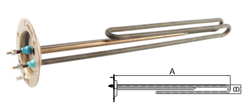 TEKNİK ISISAN F1302-1P YUVARLAK FLANŞLI KAZAN REZİSTANSI