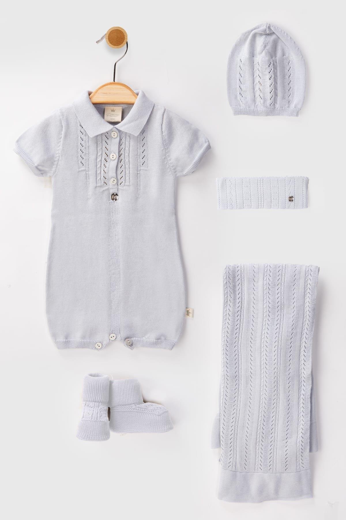 Afra Triko Erkek Bebek Mavi Örgü 5li SetAfra Triko Erkek Bebek Mavi Örgü 5li Set