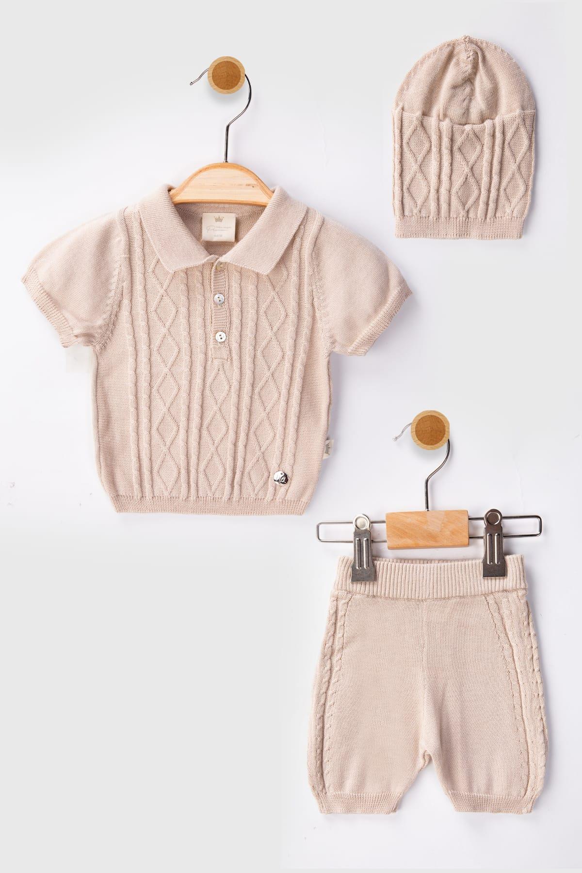 Afra Triko Erkek Bebek Örgü 3lü TakımAfra Triko Erkek Bebek Örgü 3lü Takım