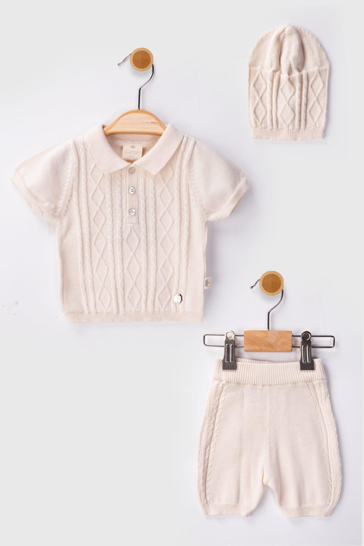 Afra Triko Erkek Bebek Örgü 3lü TakımAfra Triko Erkek Bebek Örgü 3lü Takım