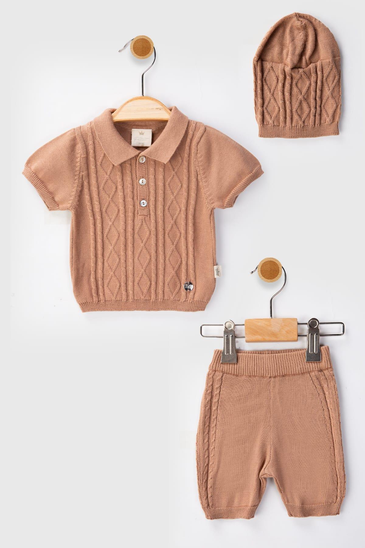 Afra Triko Erkek Bebek Örgü 3lü TakımAfra Triko Erkek Bebek Örgü 3lü Takım