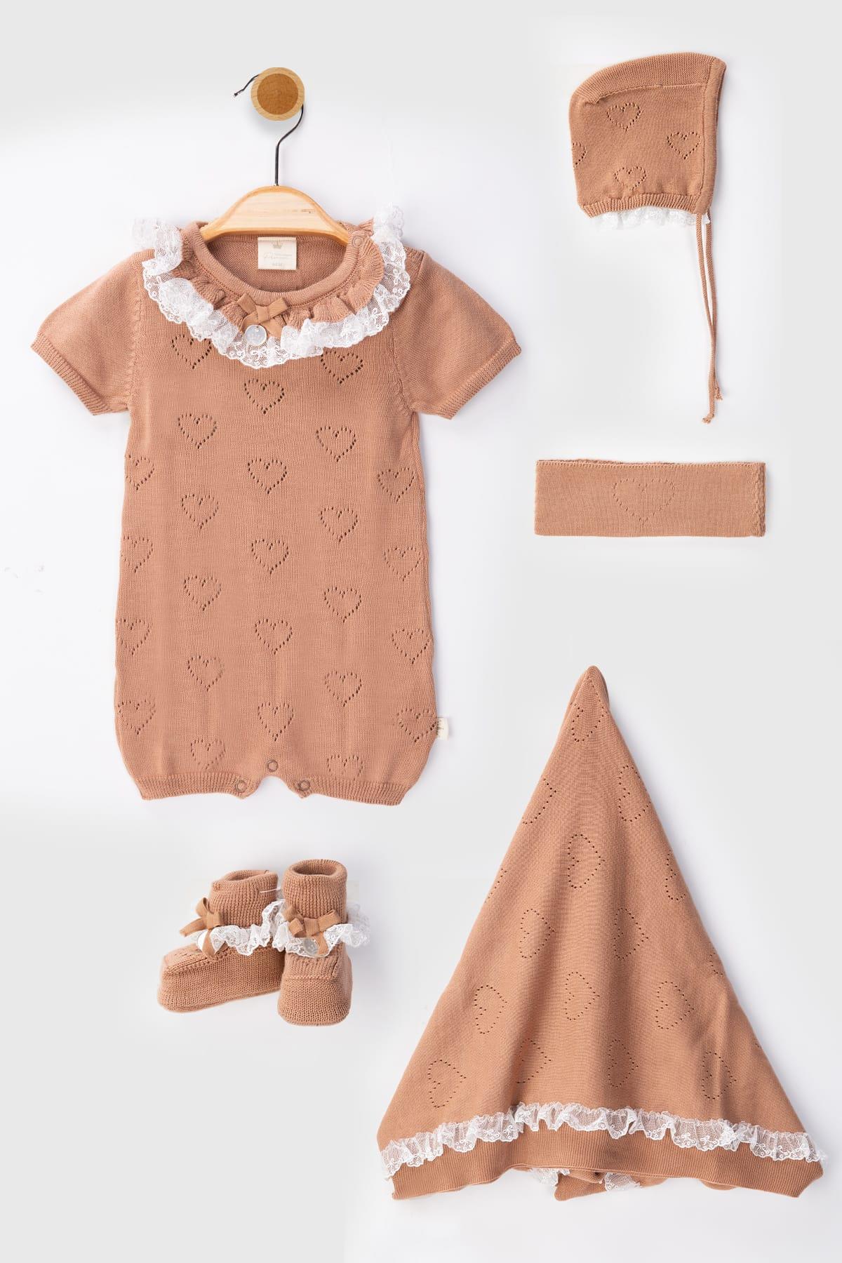 Afra Triko Kız Bebek Örgü 5li SetAfra Triko Kız Bebek Örgü 5li Set