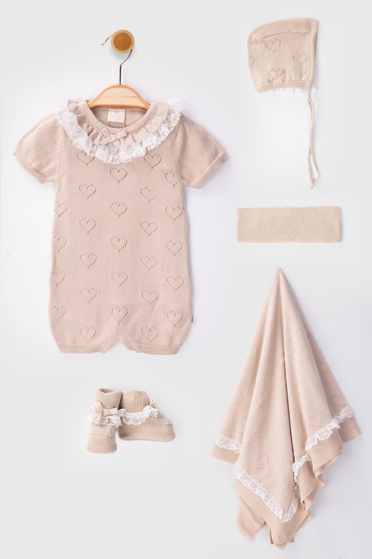 Afra Triko Kız Bebek Örgü 5li SetAfra Triko Kız Bebek Örgü 5li Set