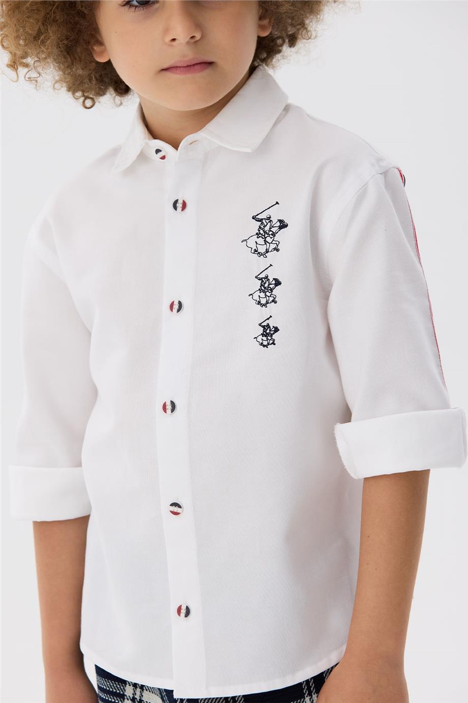 Beverly Hills Polo Club Erkek Çocuk Beyaz Gömlek