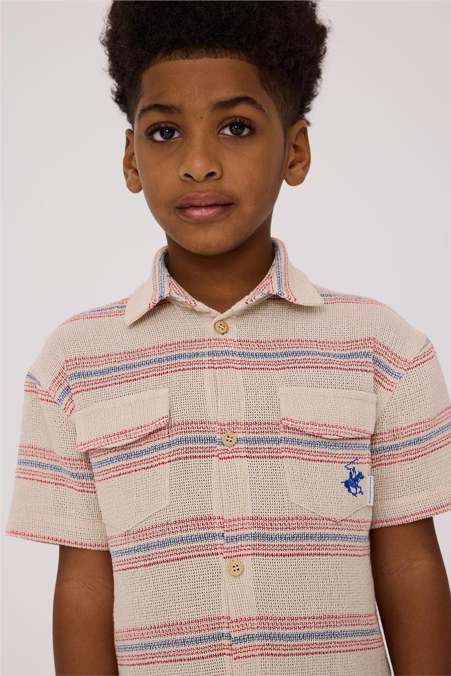 Beverly Hills Polo Club Erkek Çocuk Çizgili GömlekBeverly Hills Polo Club Erkek Çocuk Çizgili Gömlek