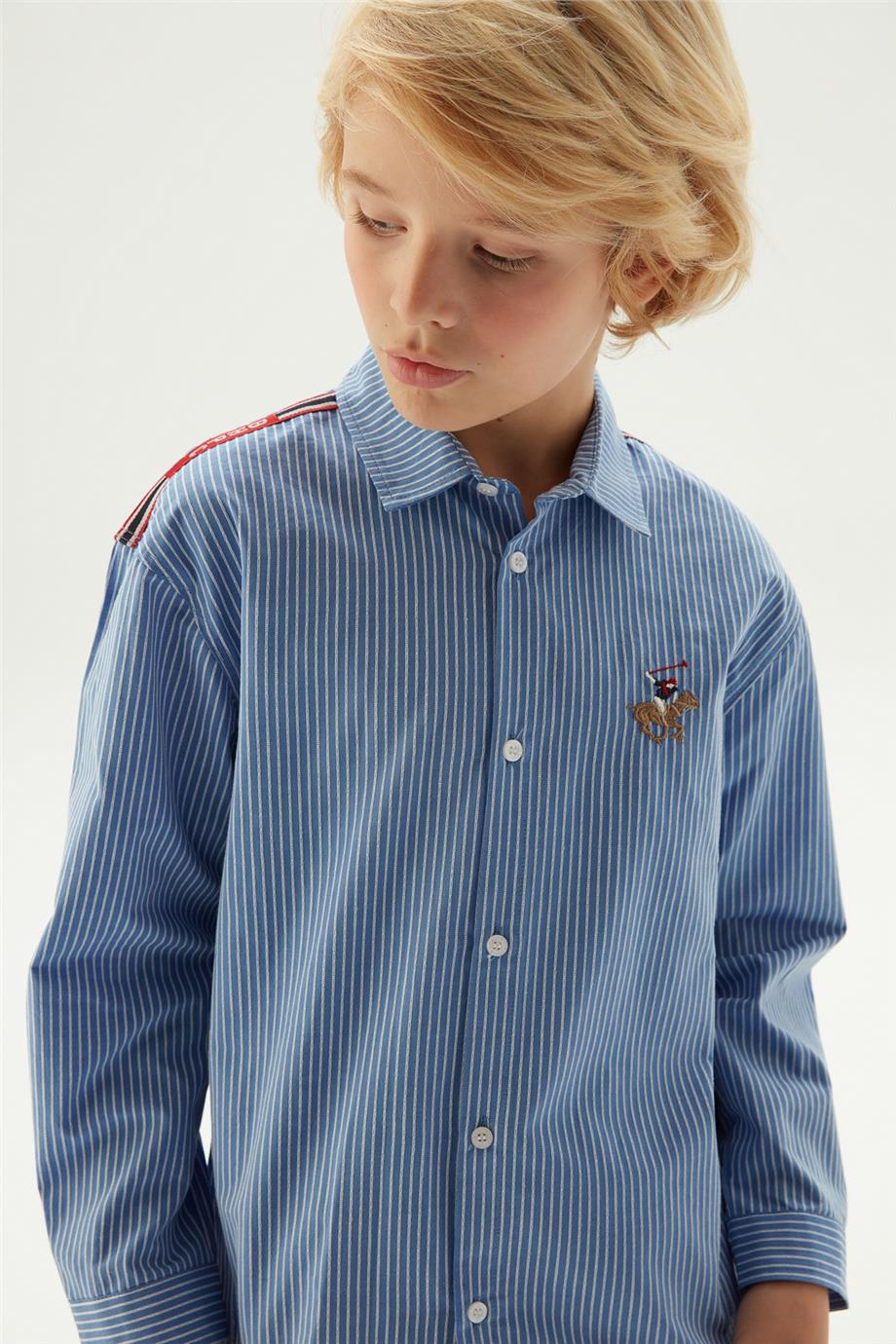 Beverly Hills Polo Club Erkek Çocuk Çizgili Gömlek