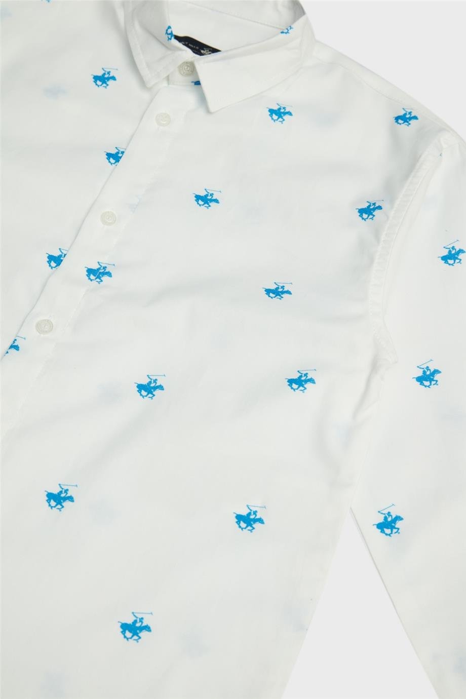 Beverly Hills Polo Club Erkek Çocuk Desenli Gömlek