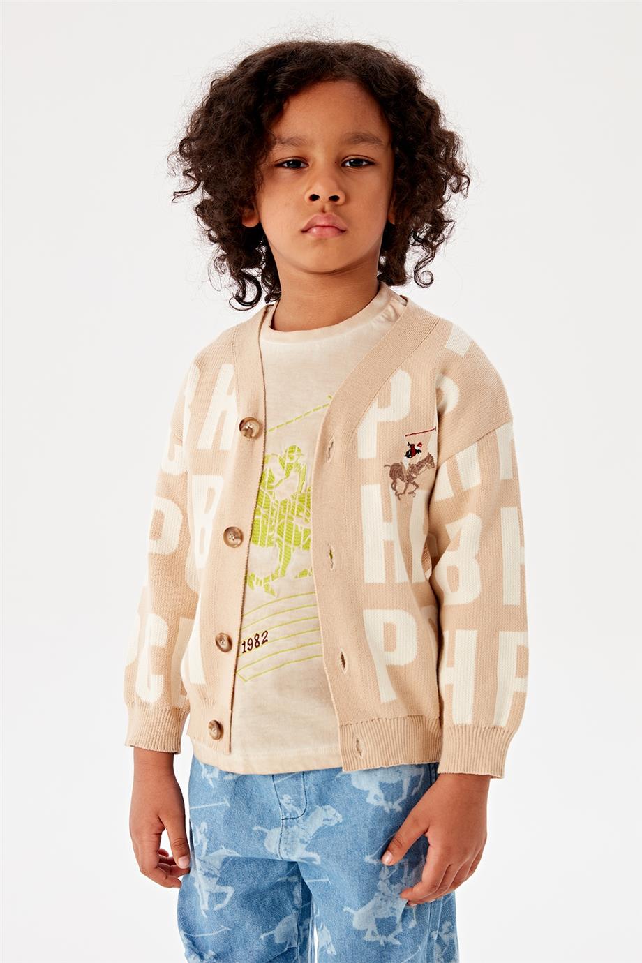 Beverly Hills Polo Club Erkek Çocuk Desenli Hırka